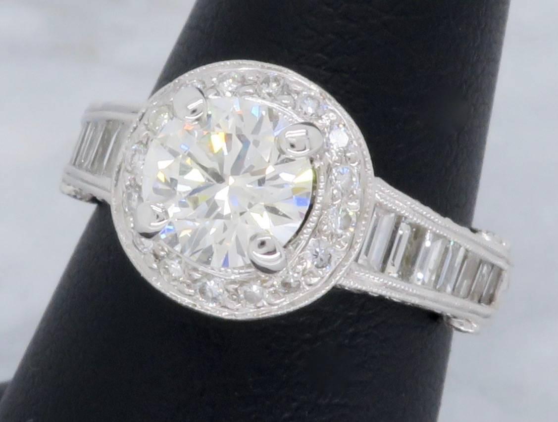 Women's 2.57 Carat Diamond Halo Engagement Ring