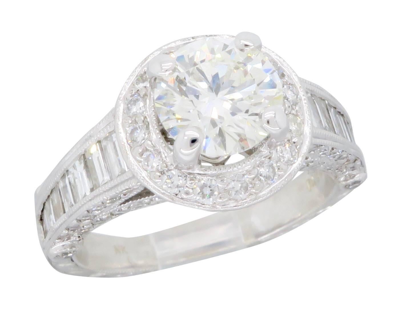 2.57 Carat Diamond Halo Engagement Ring 1