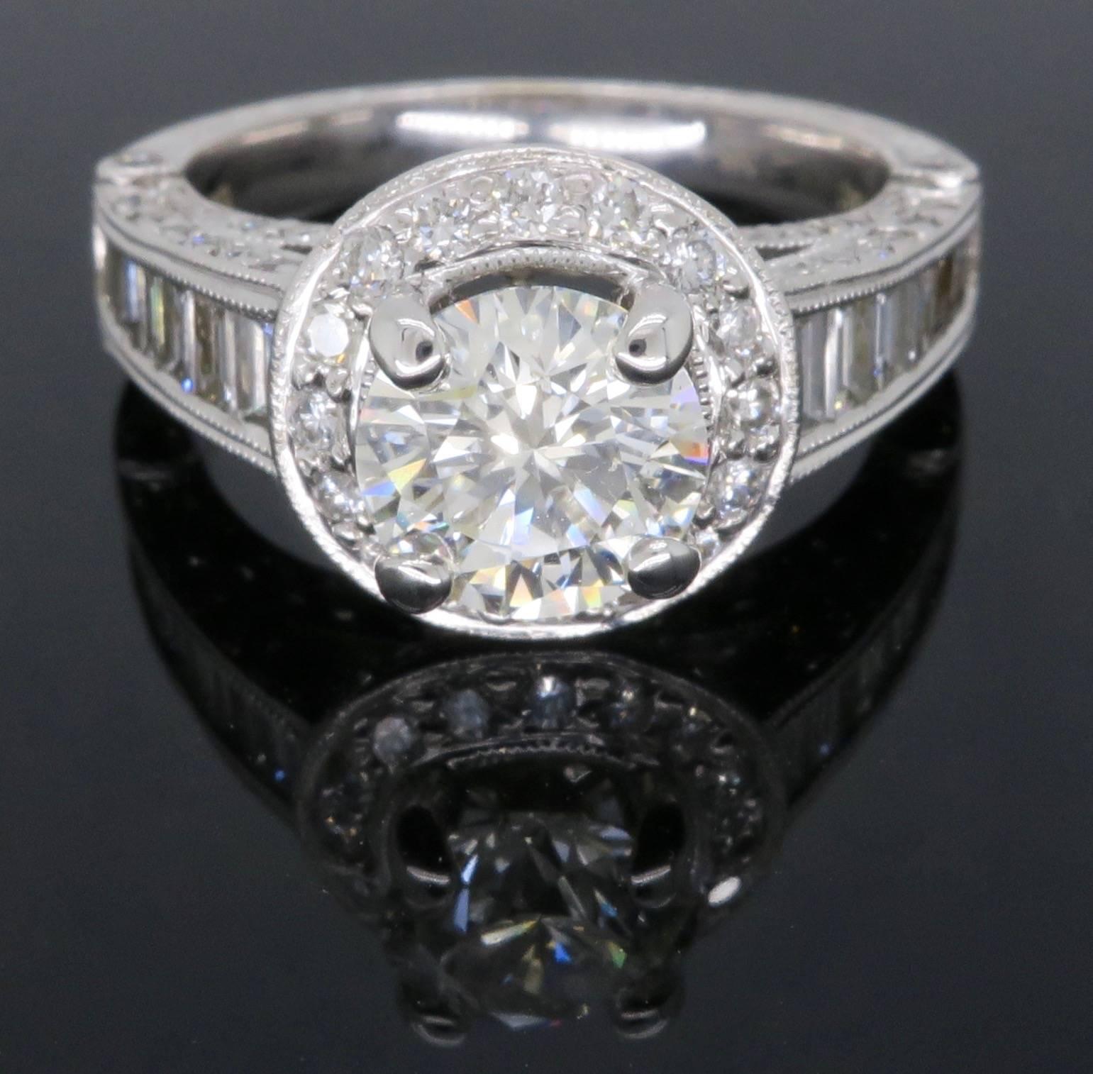2.57 Carat Diamond Halo Engagement Ring 2