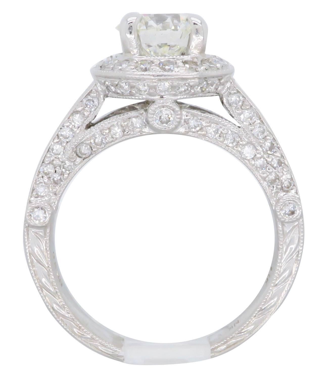 2.57 Carat Diamond Halo Engagement Ring 3