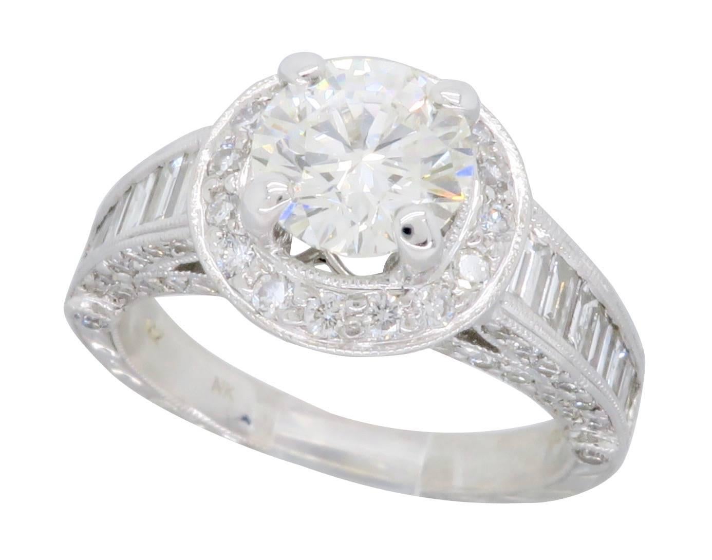 2.57 Carat Diamond Halo Engagement Ring 4