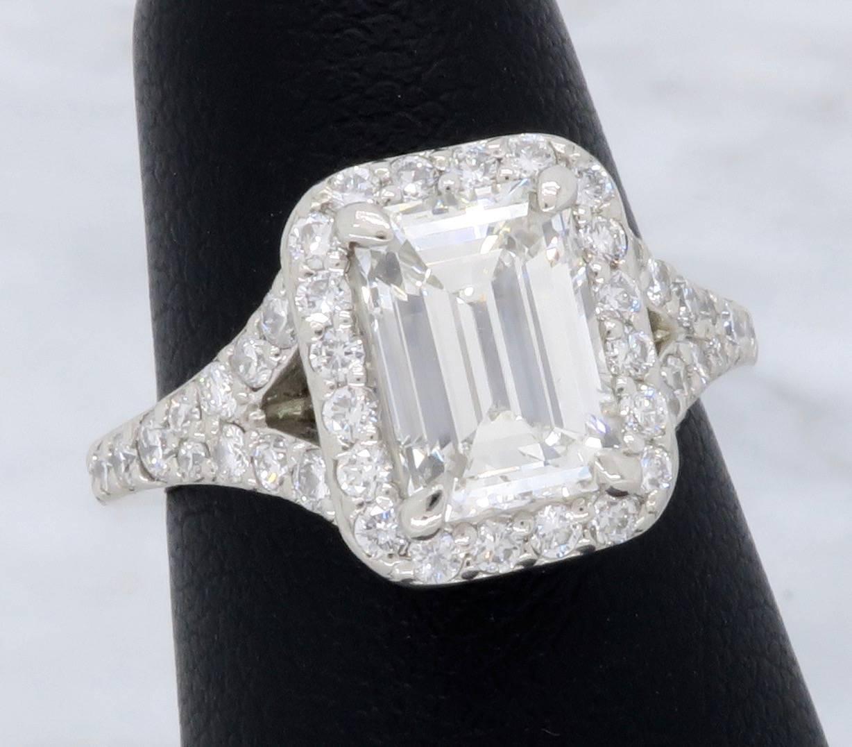 1.5 carat emerald cut solitaire diamond ring