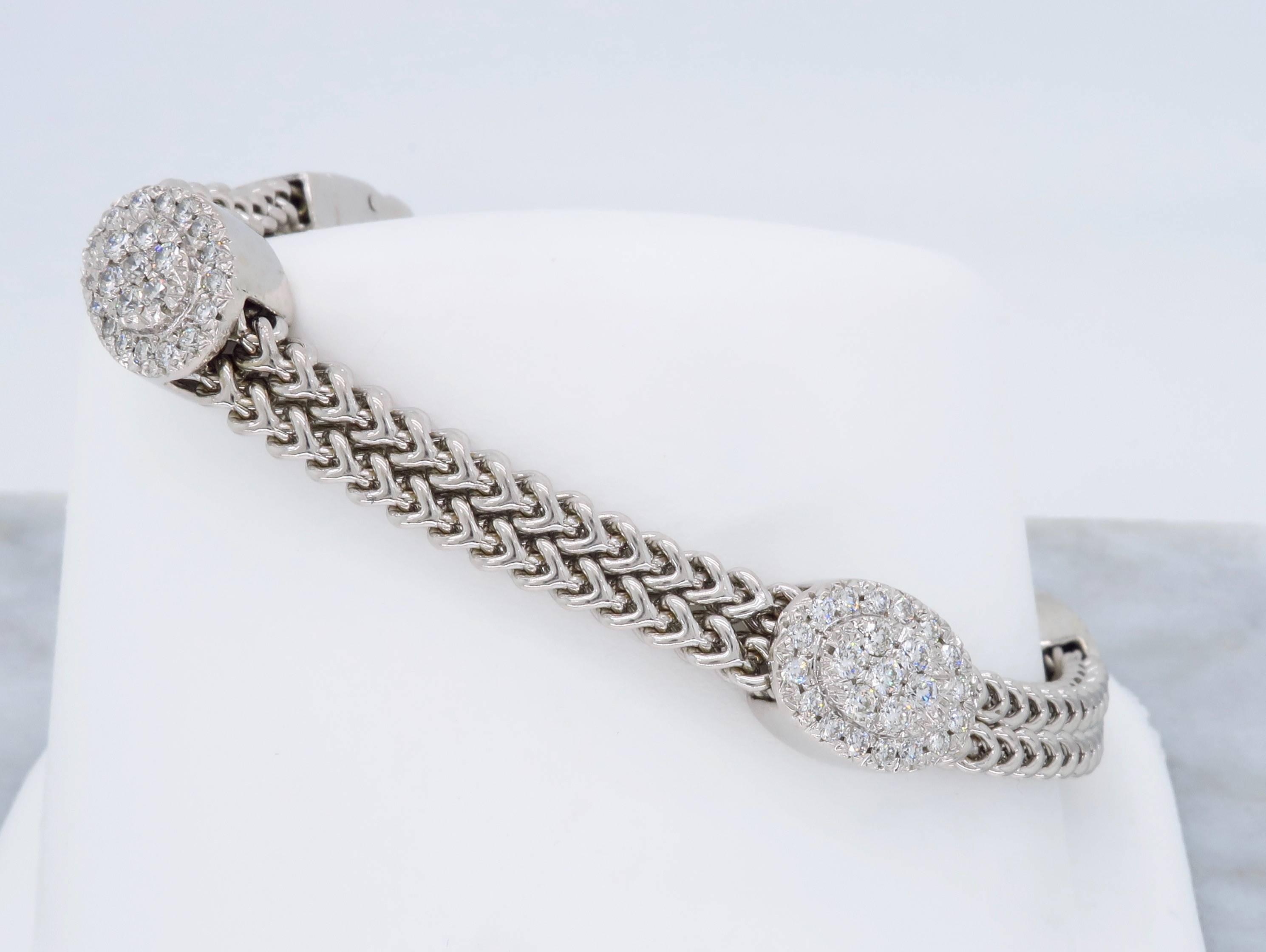 14 Karat White Gold 1.34 Carat Diamond Bracelet 2