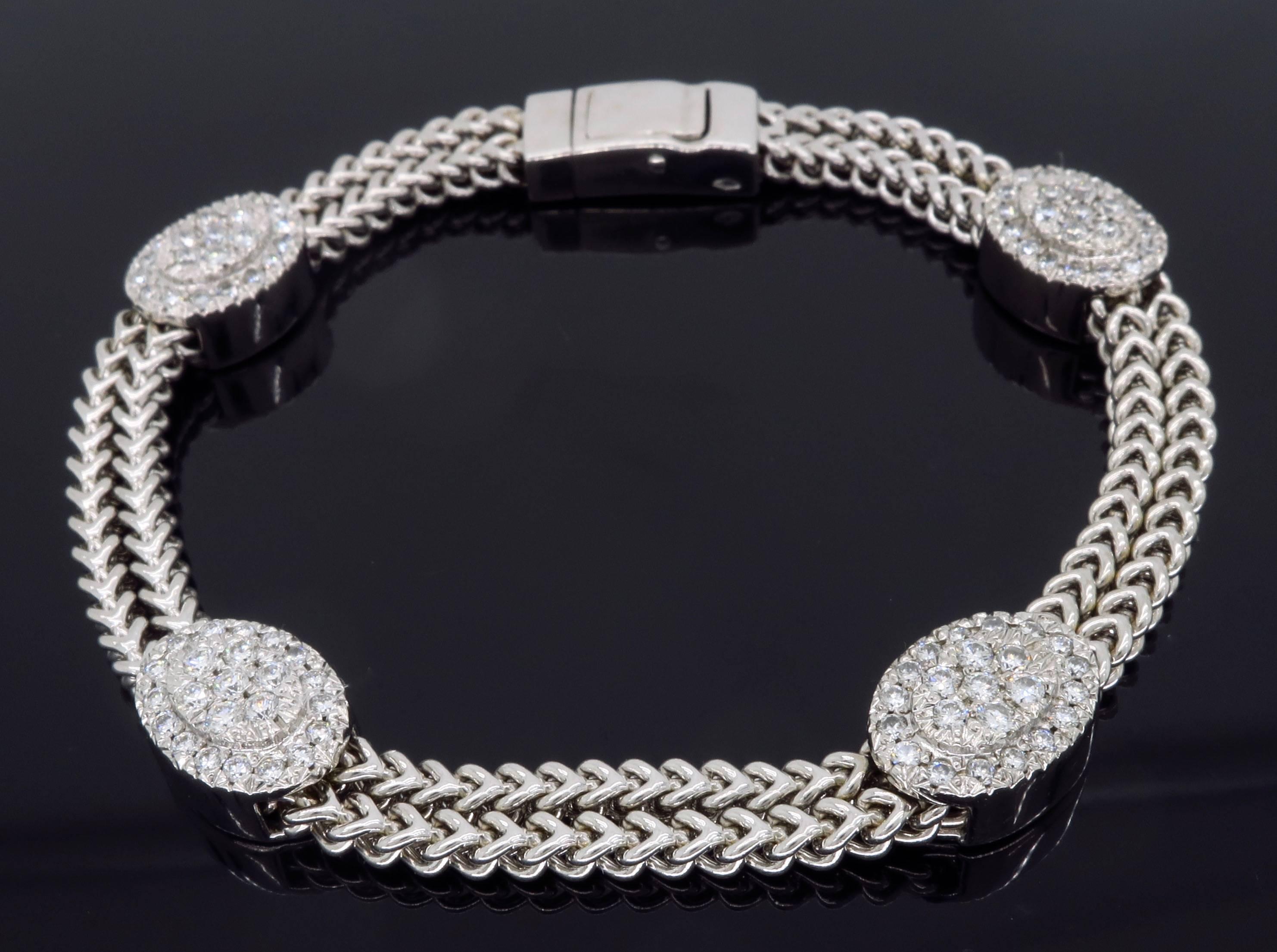 14 Karat White Gold 1.34 Carat Diamond Bracelet 4