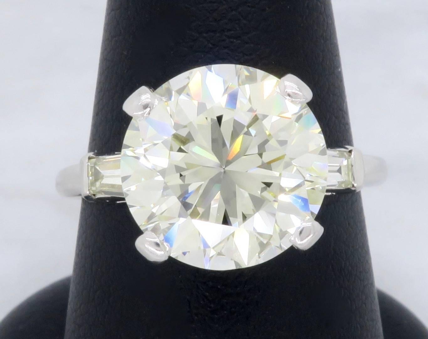 5.70 Carat Round Brilliant Cut Diamond and Platinum Engagement Ring  1