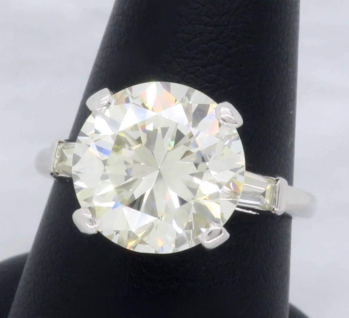 5.70 Carat Round Brilliant Cut Diamond and Platinum Engagement Ring  4