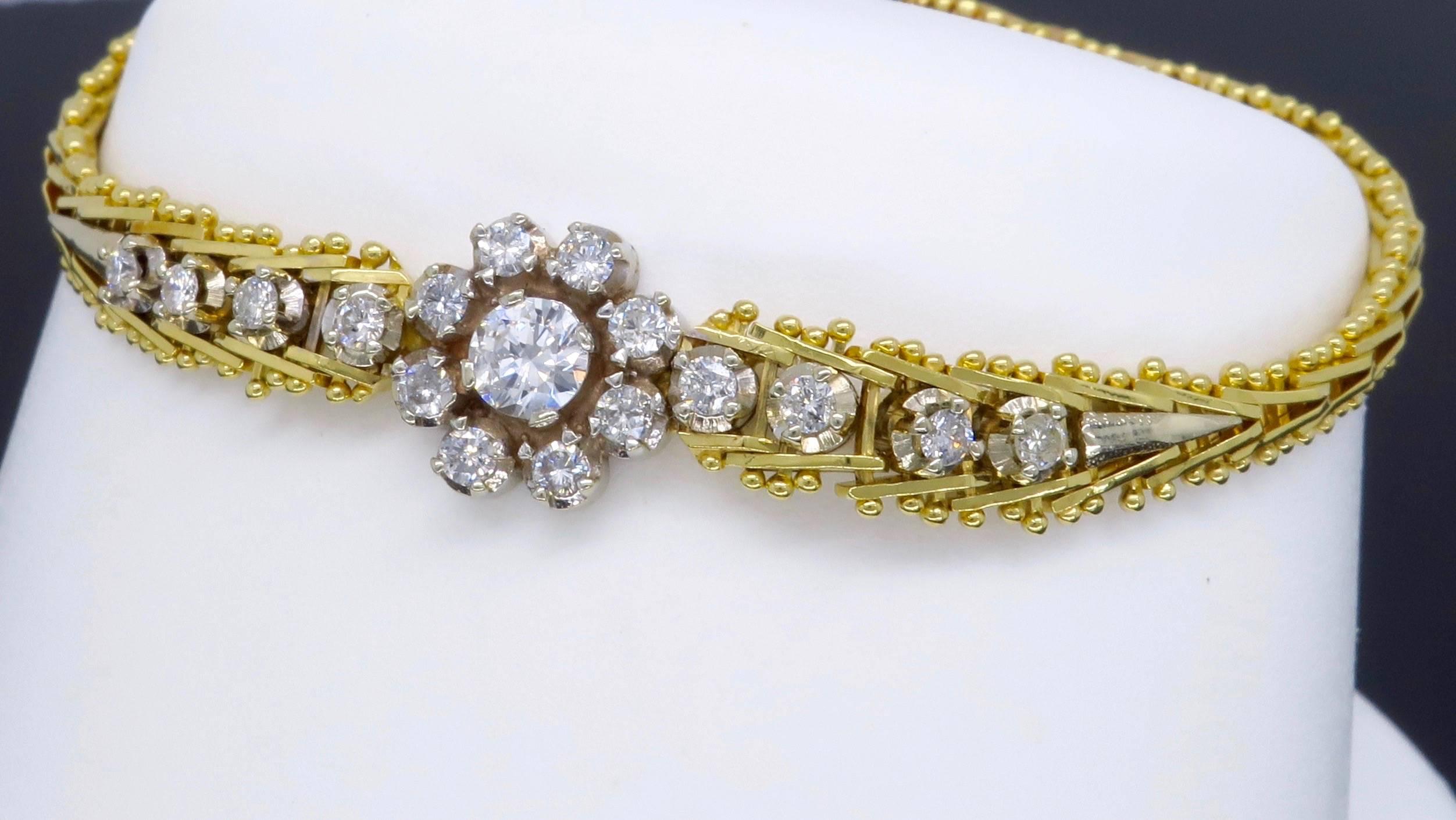 Floral Design Diamond Bracelet 1