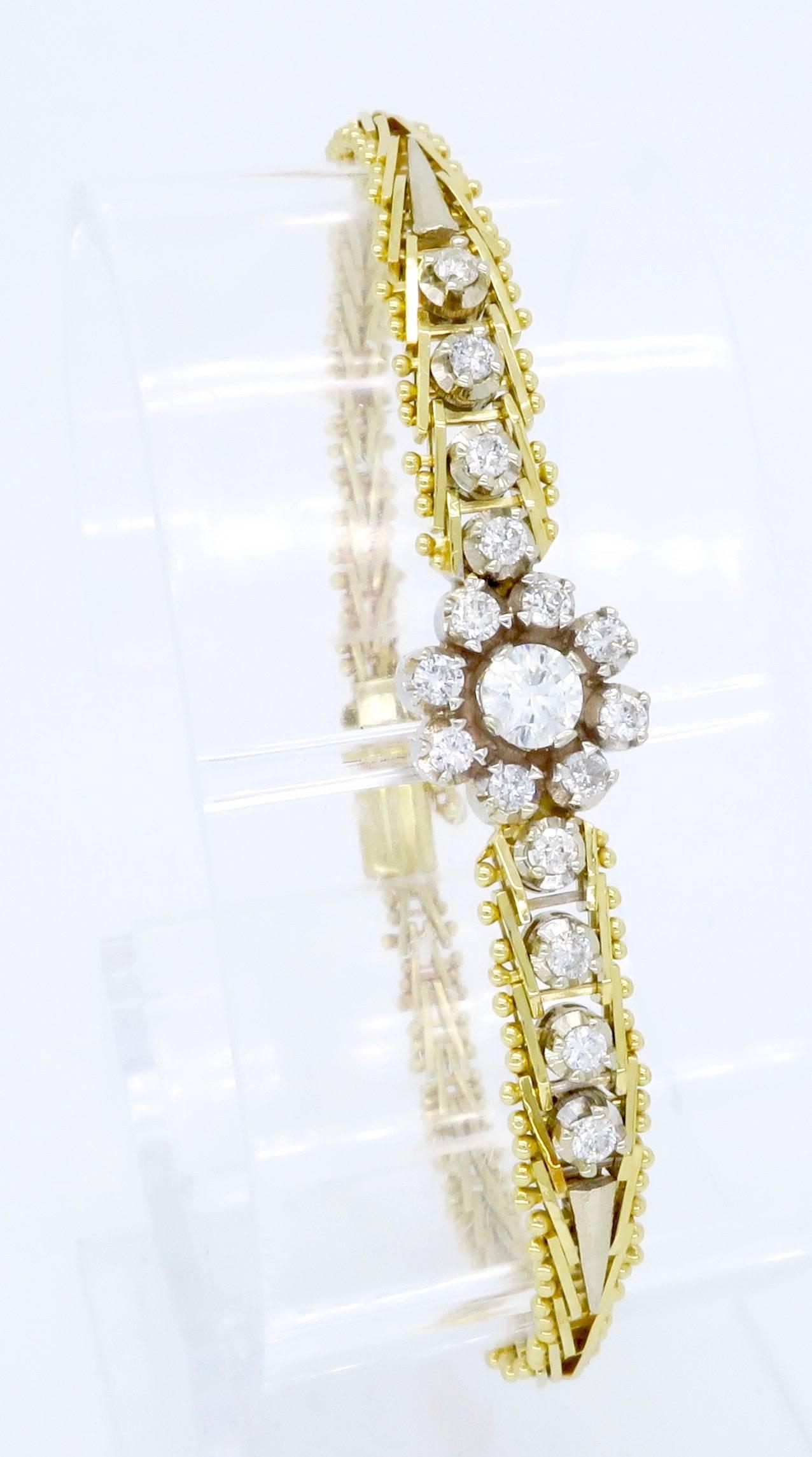 Floral Design Diamond Bracelet 2