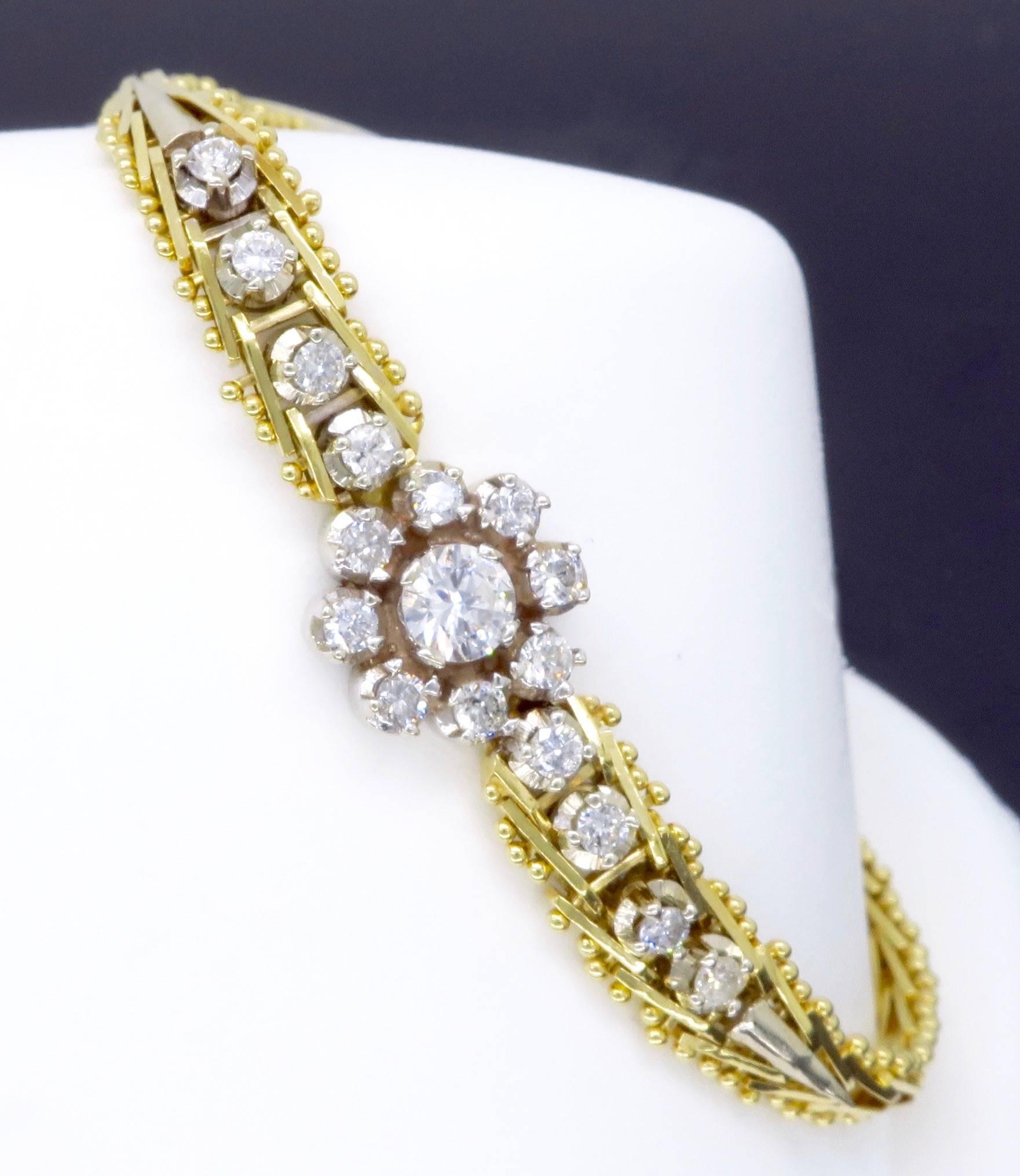 Floral Design Diamond Bracelet 4