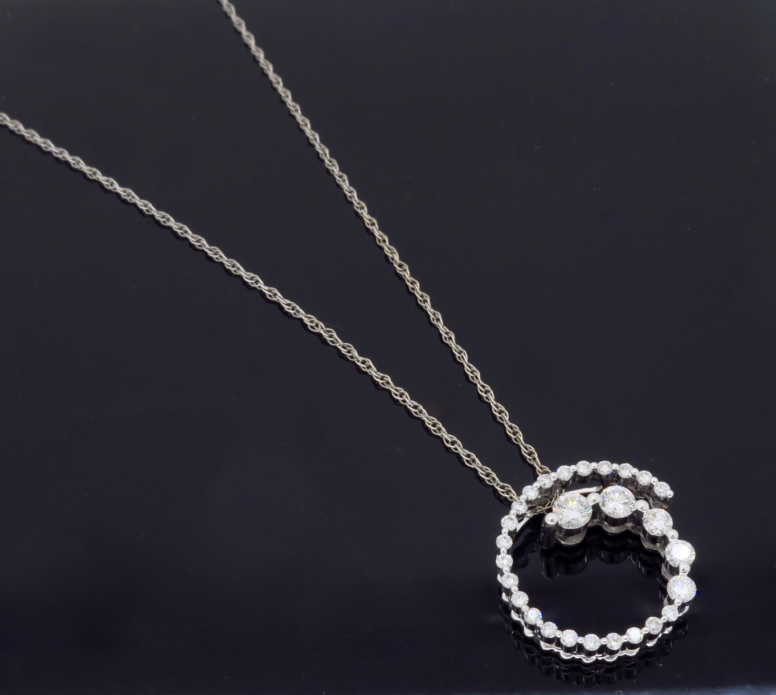  Diamond White Gold Pendant Chain Necklace  5
