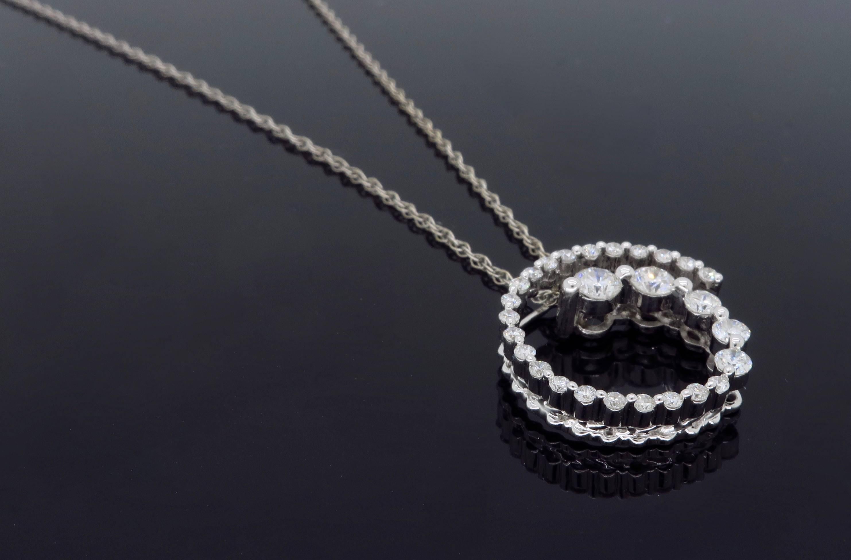  Diamond White Gold Pendant Chain Necklace  6