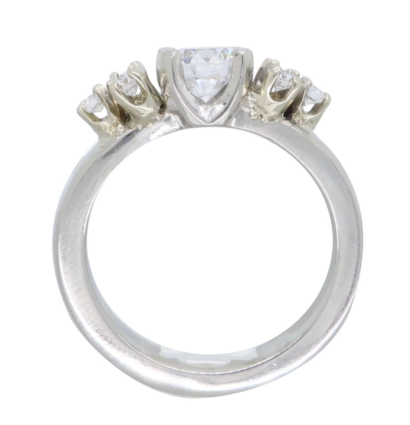 GIA Certified Platinum Diamond Platinum Engagement Ring  1