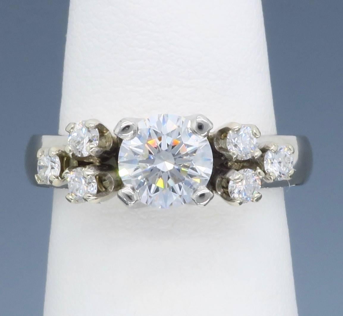 Women's GIA Certified Platinum Diamond Platinum Engagement Ring 