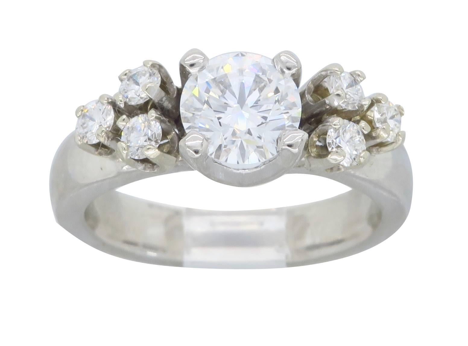 GIA Certified Platinum Diamond Platinum Engagement Ring  2