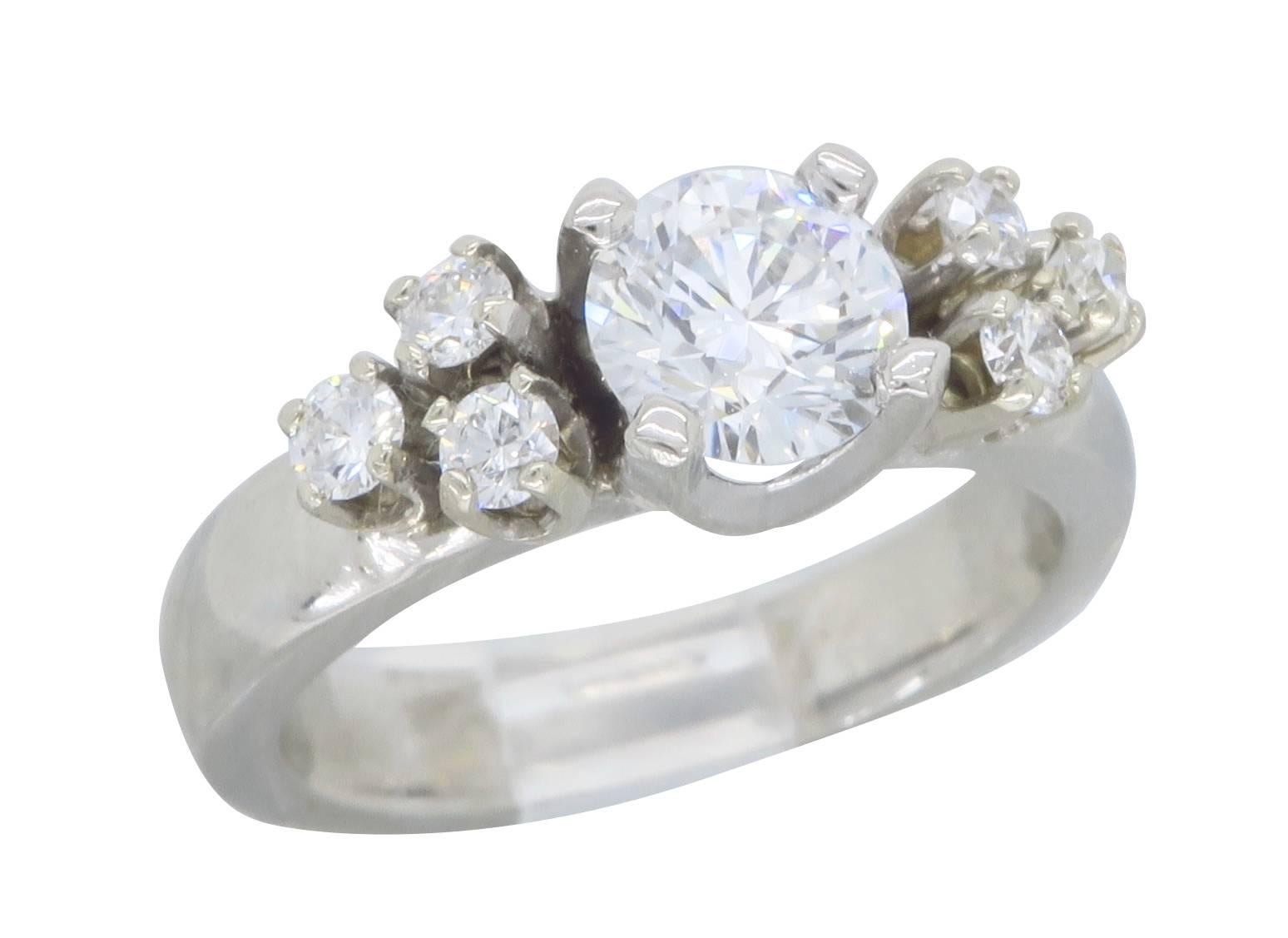 GIA Certified Platinum Diamond Platinum Engagement Ring  3