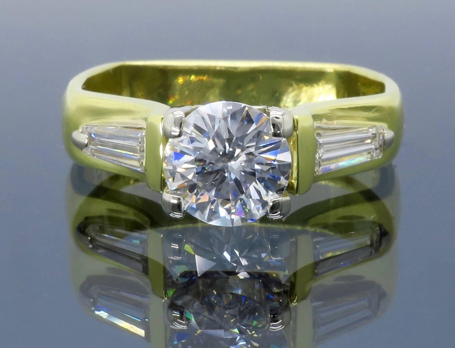 1.29 Carat Diamond 18 Karat Gold Engagement Ring 1