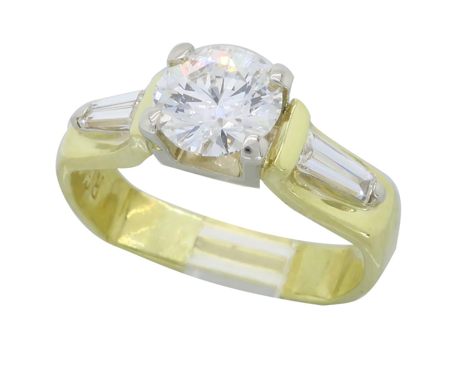 1.29 Carat Diamond 18 Karat Gold Engagement Ring 2