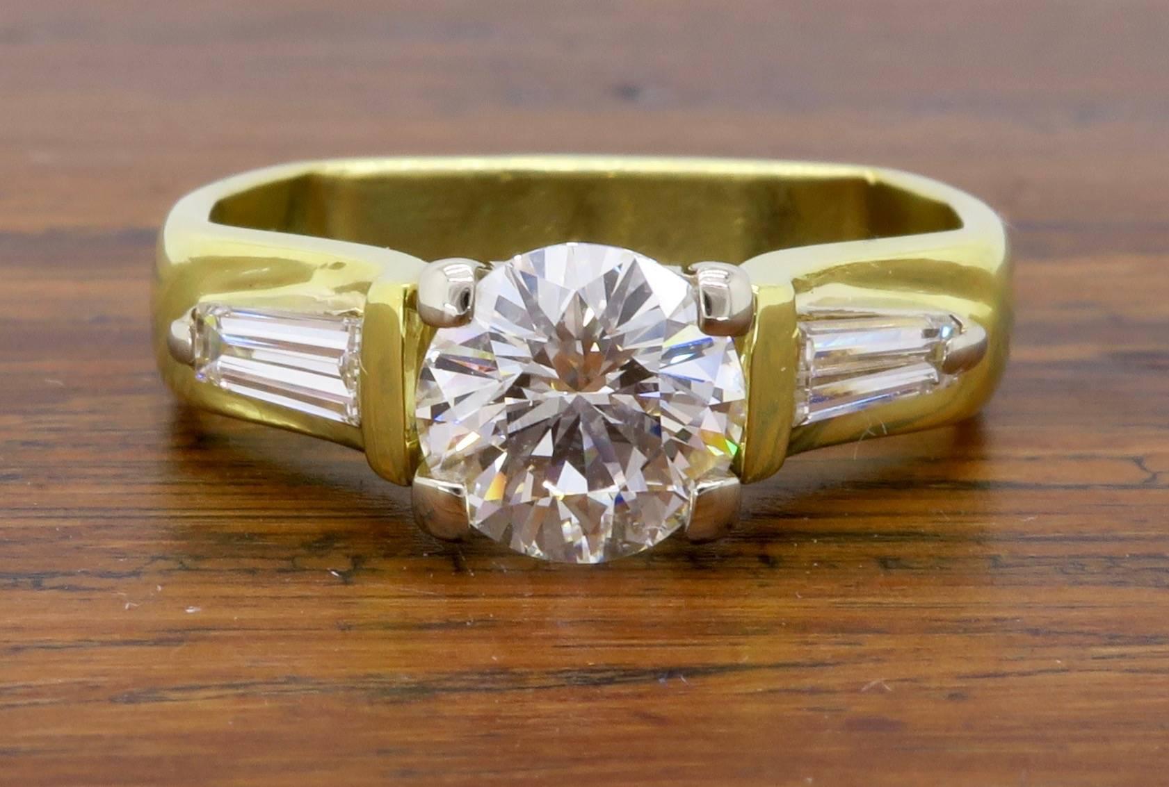 1.29 Carat Diamond 18 Karat Gold Engagement Ring 3