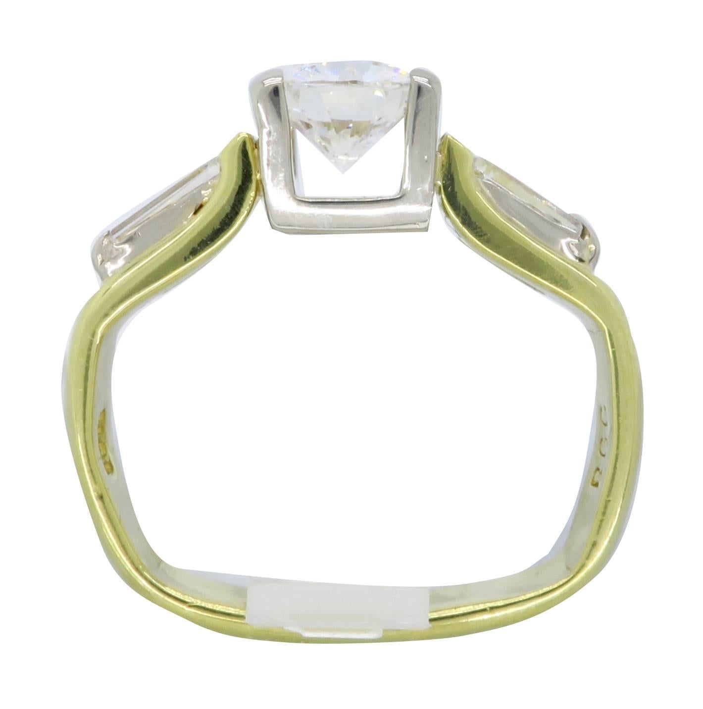 1.29 Carat Diamond 18 Karat Gold Engagement Ring 4