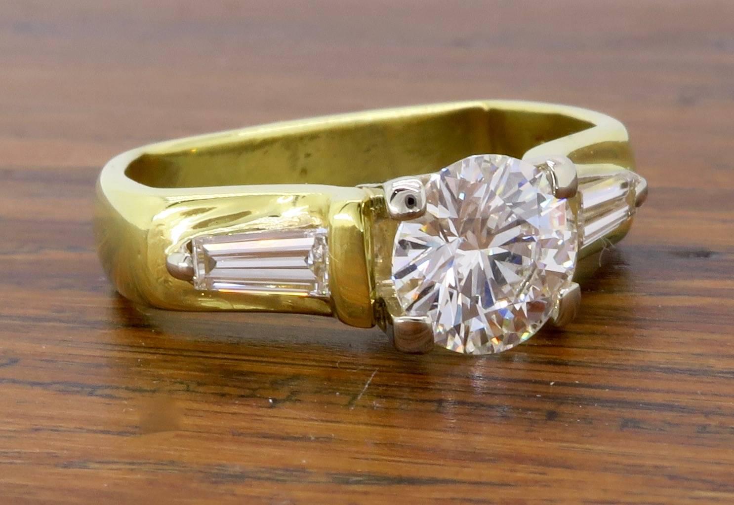 1.29 Carat Diamond 18 Karat Gold Engagement Ring 5