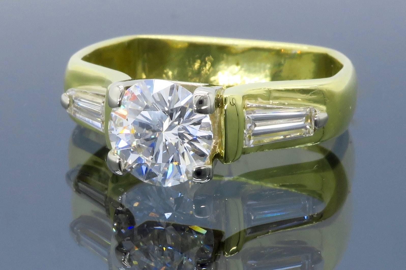 1.29 Carat Diamond 18 Karat Gold Engagement Ring 6