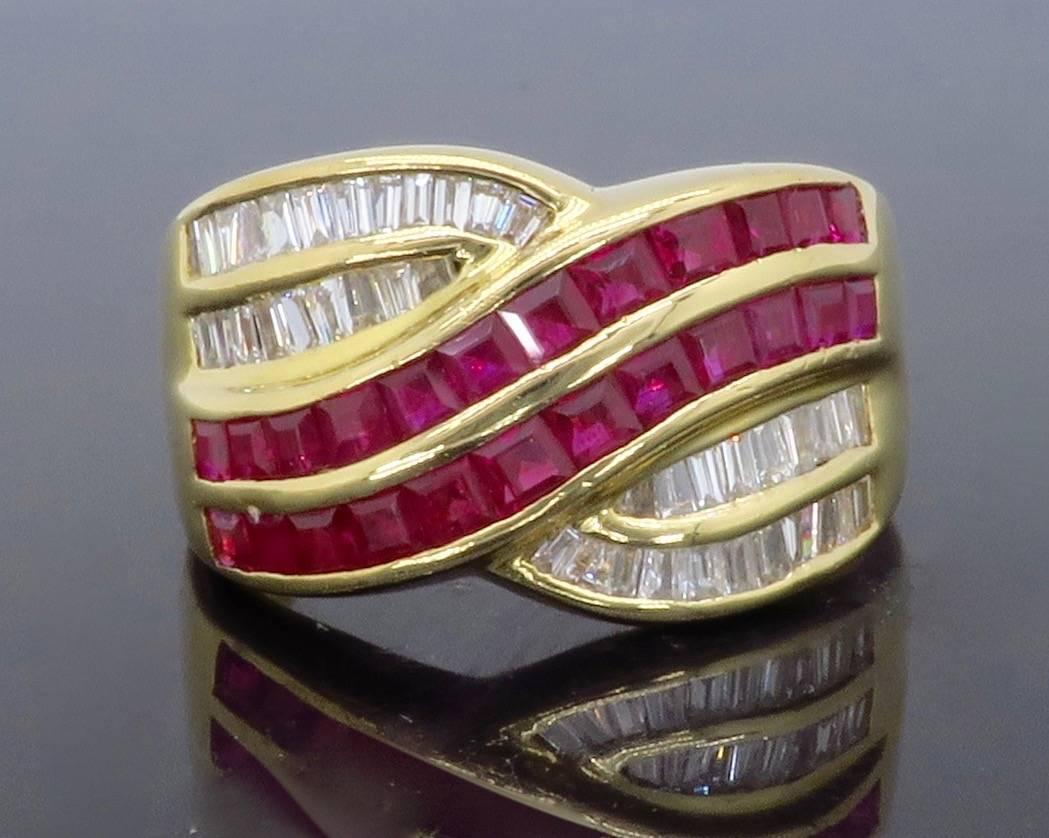 Le Vian Diamond and Ruby Ring In Excellent Condition In Webster, NY