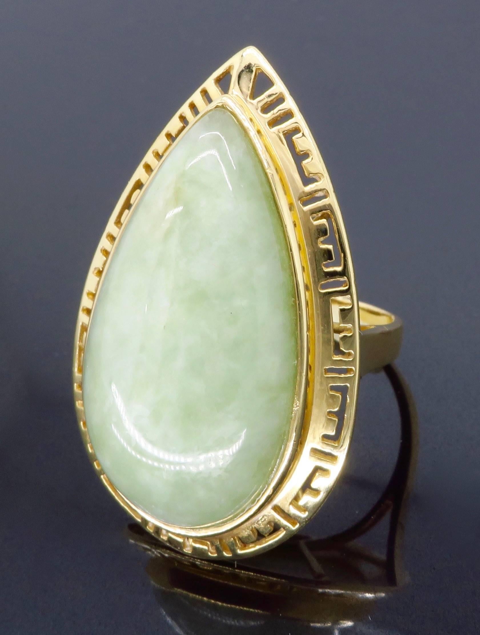 Women's Jadeite Jade Cocktail Ring