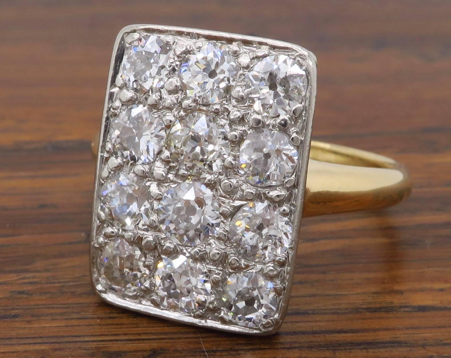 Women's Vintage 1.08 Carat Diamond Cocktail Ring