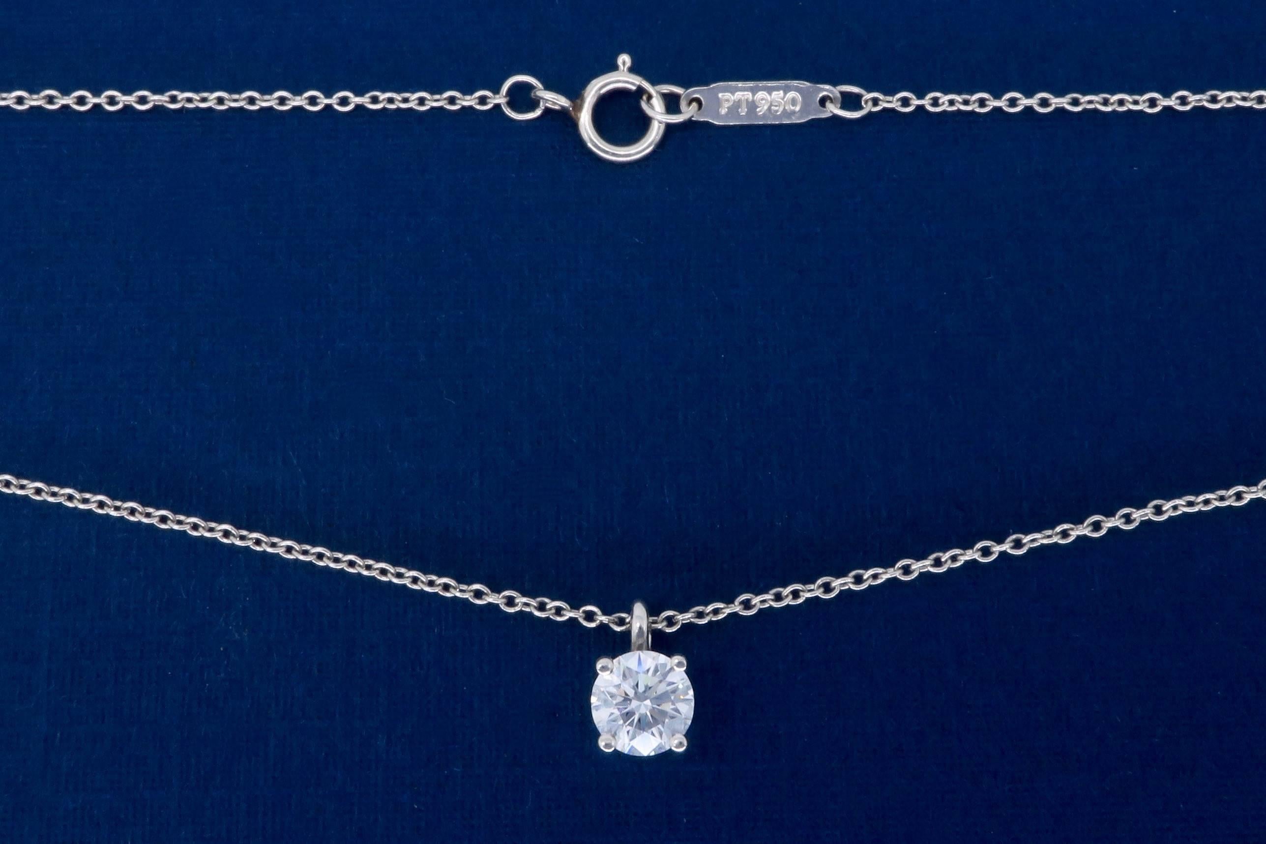 Platinum Tiffany & Co. .45 Carat Diamond Necklace 2