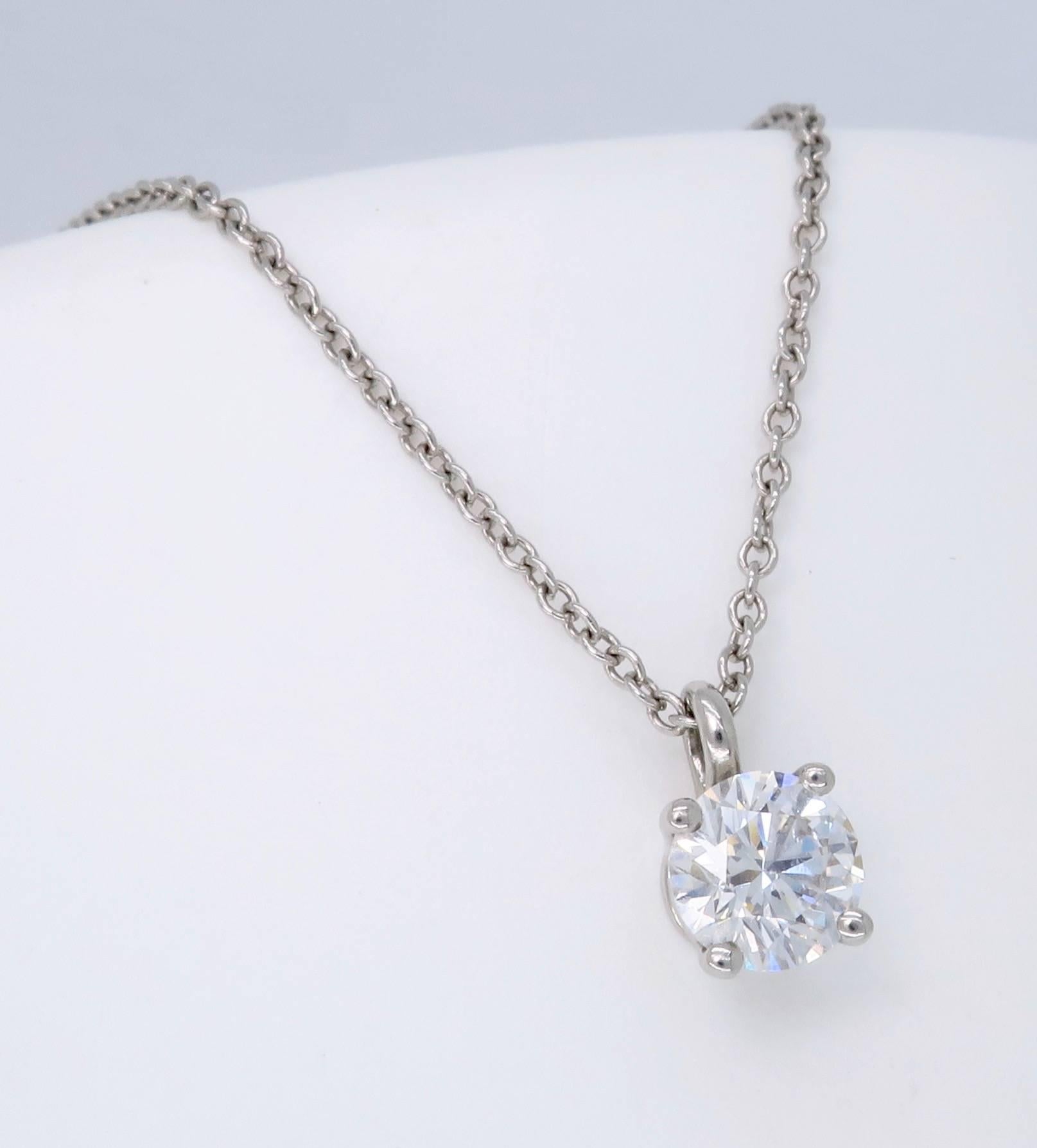 Platinum Tiffany & Co. .45 Carat Diamond Necklace 5
