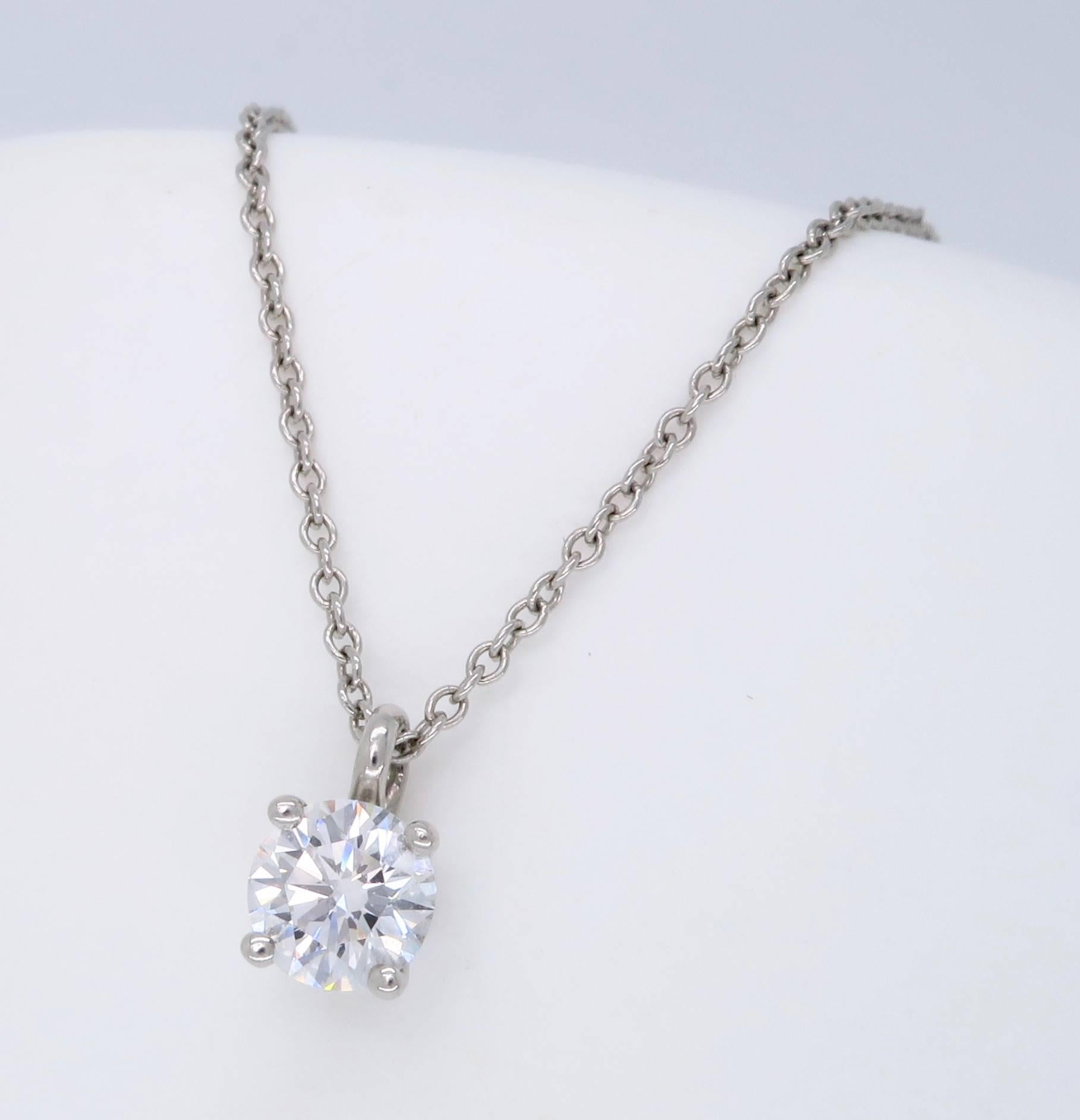 Platinum Tiffany & Co. .45 Carat Diamond Necklace 4