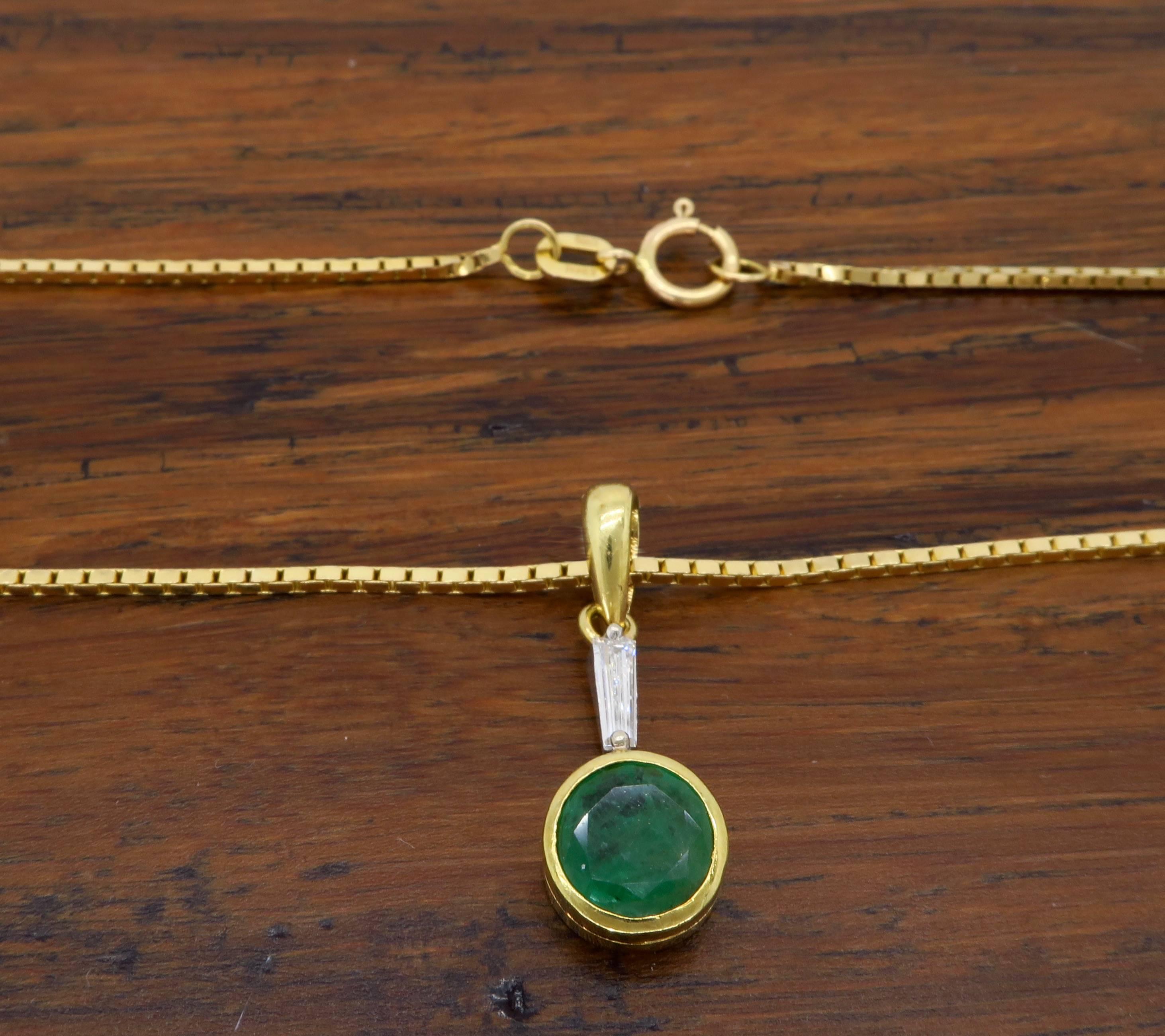 Emerald and Diamond Drop Necklace 3