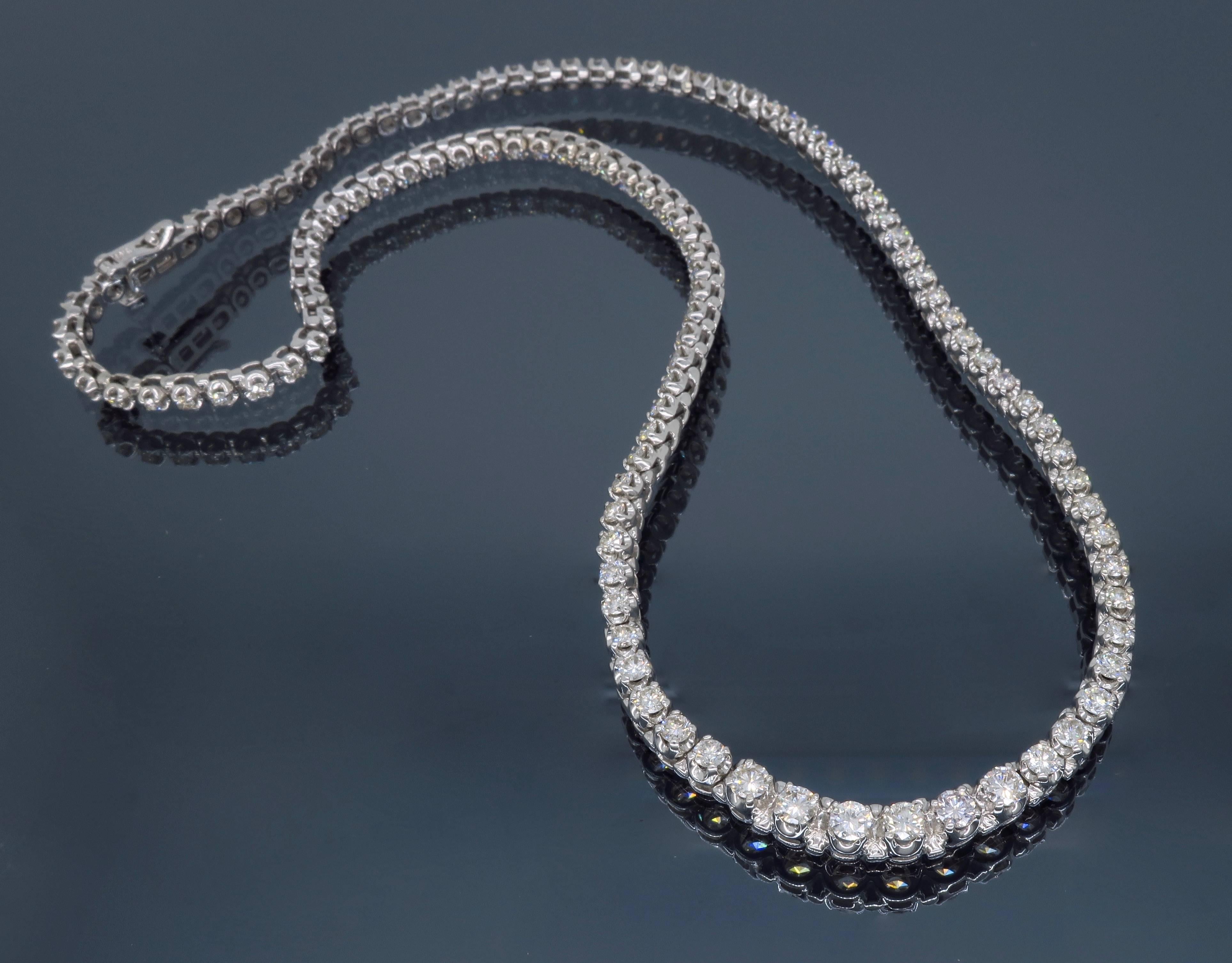 5.75 Carat Diamond Tennis Necklace 1