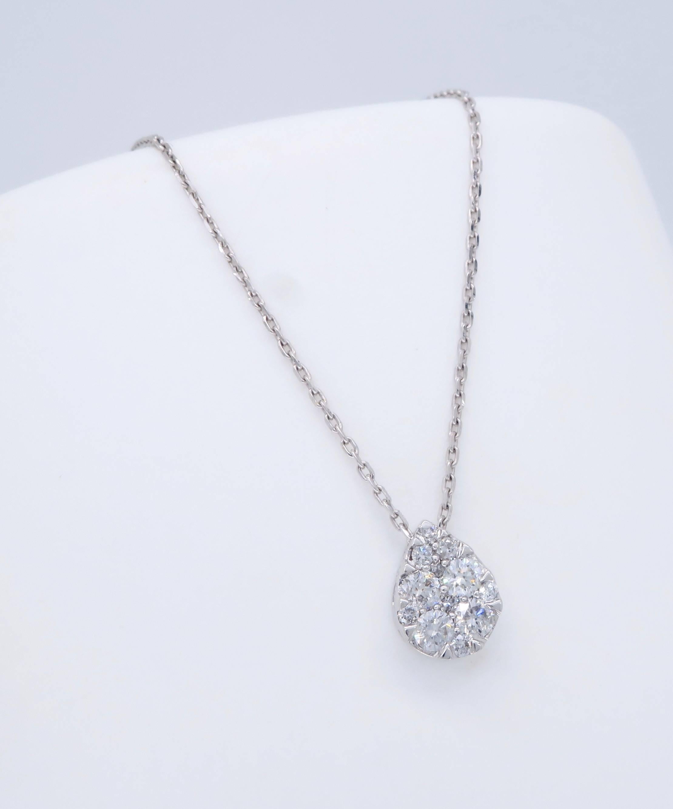 Pear Shaped Diamond Pendant In New Condition In Webster, NY