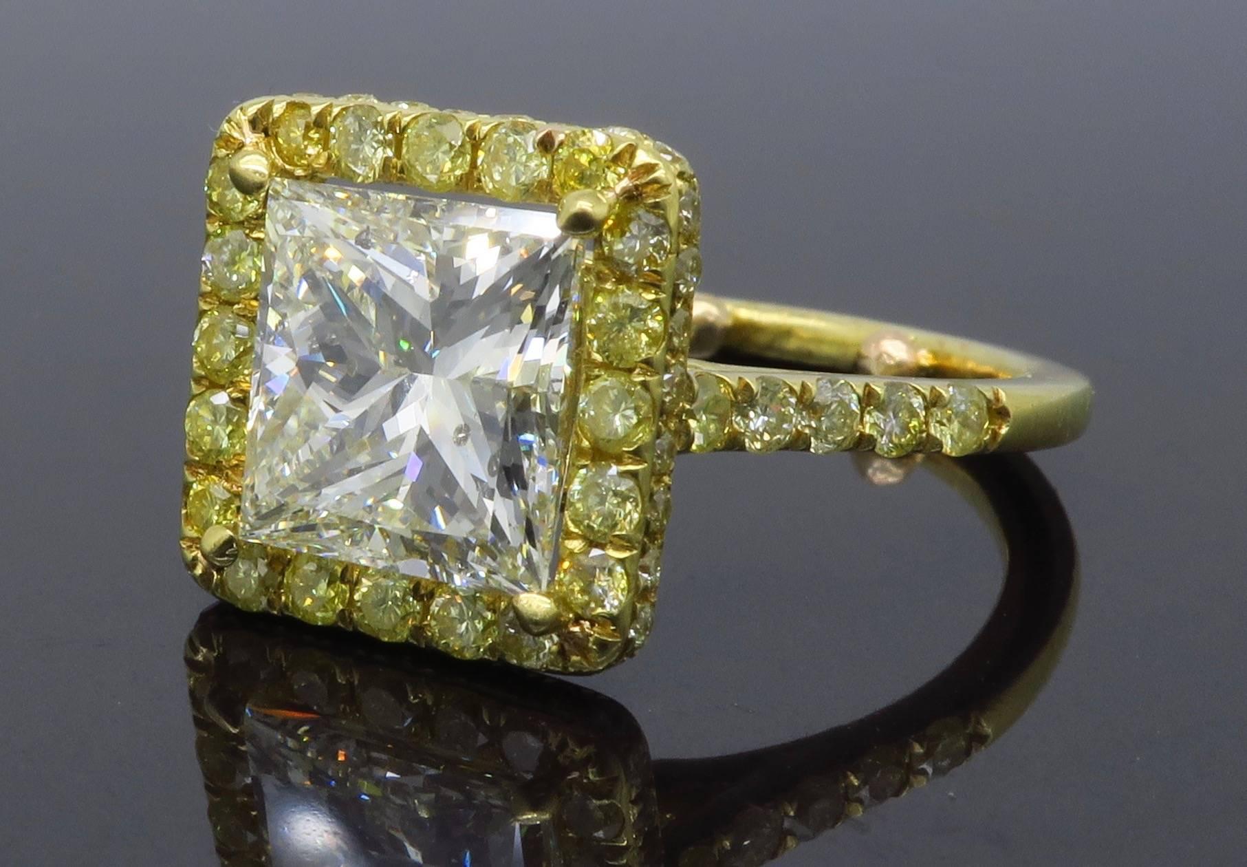 Women's 3.63 Carat Diamond Halo Engagement Ring