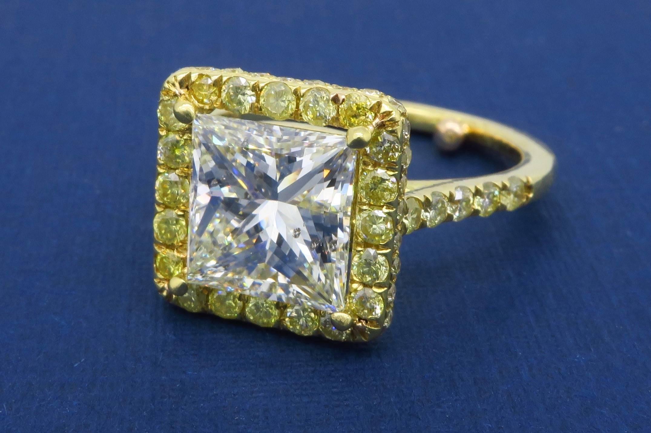 3.63 Carat Diamond Halo Engagement Ring 5