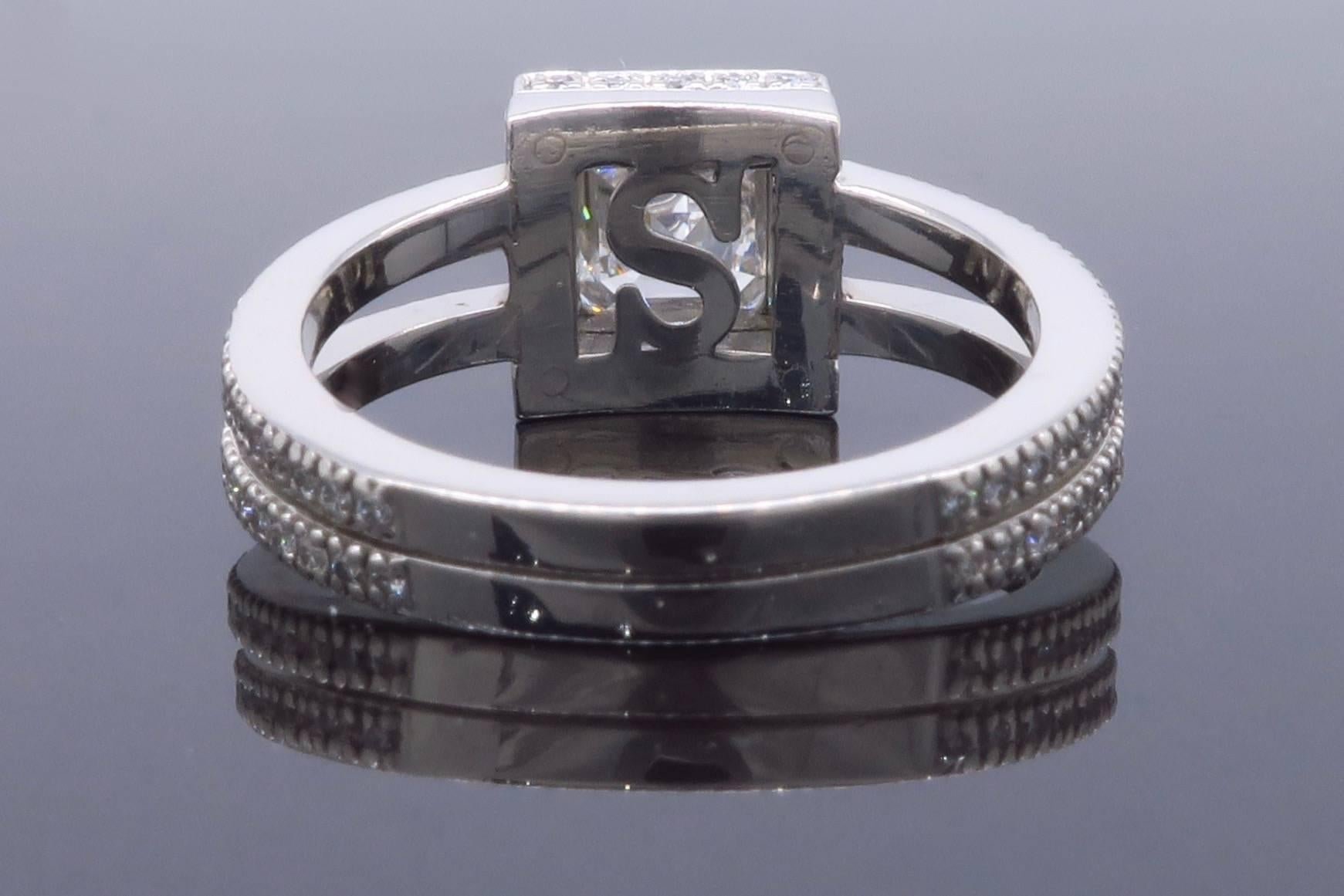 Platinum Simon G Diamond Halo Engagement Ring 1