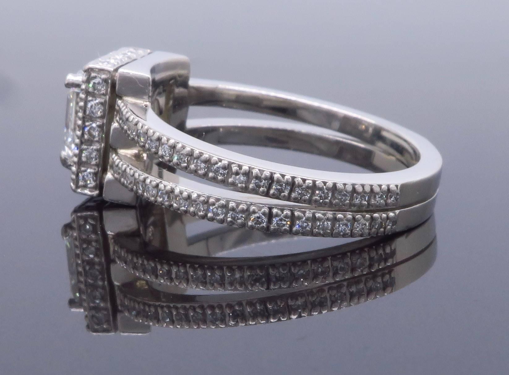 Women's or Men's Platinum Simon G Diamond Halo Engagement Ring
