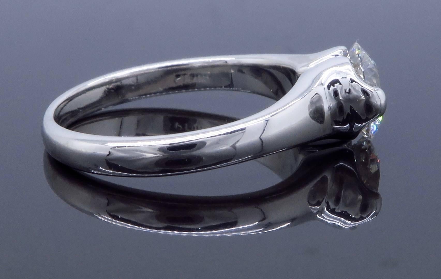 Platinum GIA Certified Solitaire Diamond Engagement Ring 2