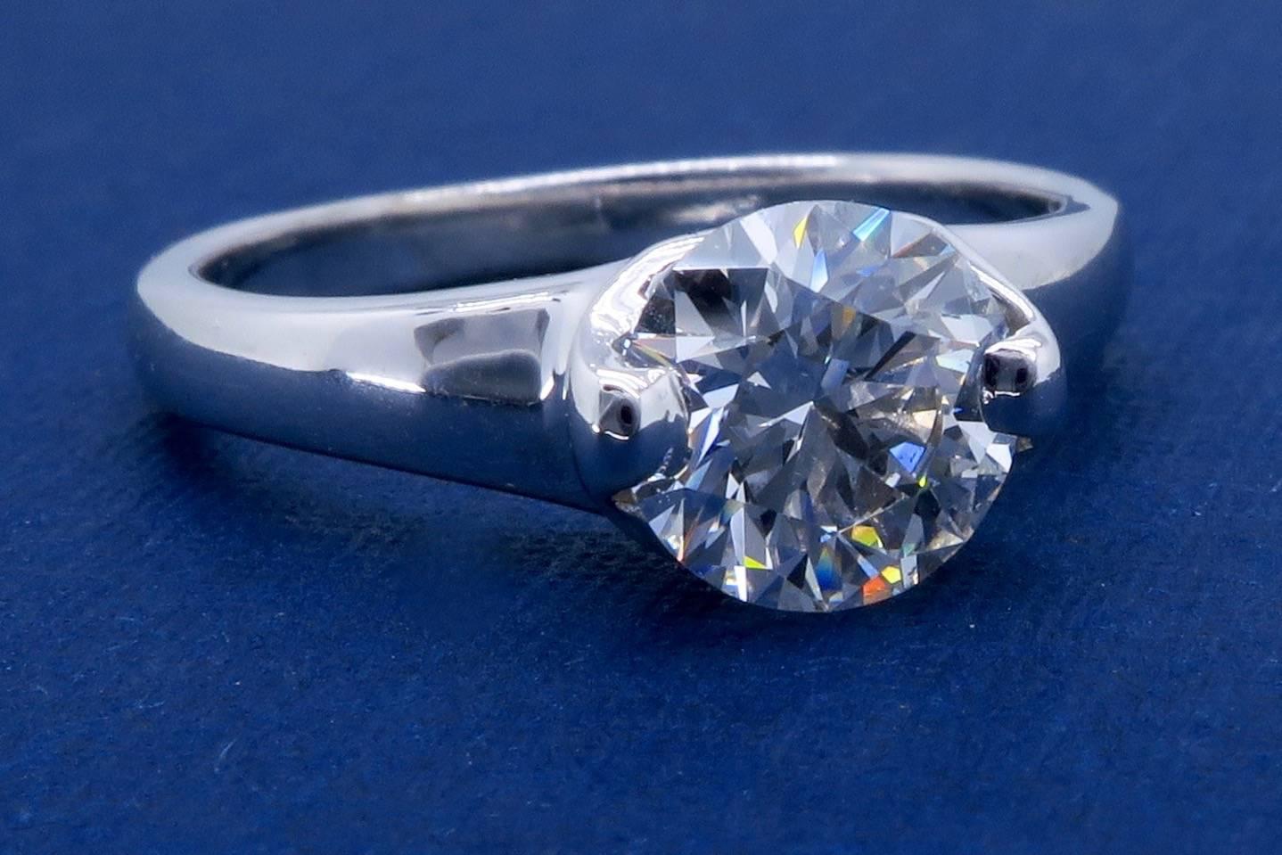 Platinum GIA Certified Solitaire Diamond Engagement Ring 5
