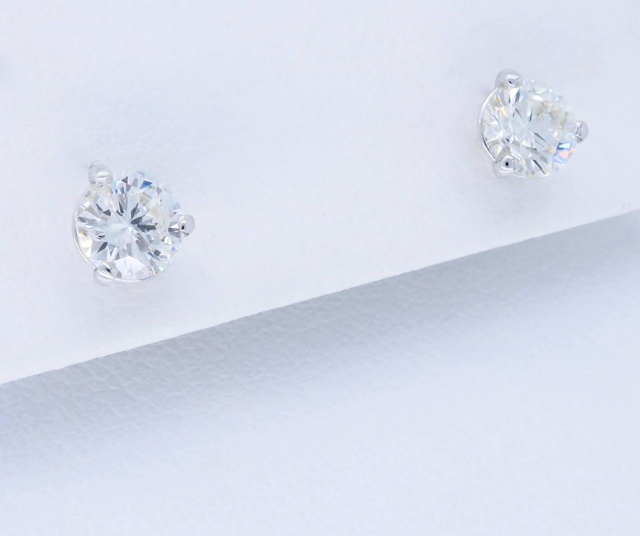 Martini Style Diamond Stud Earrings  2