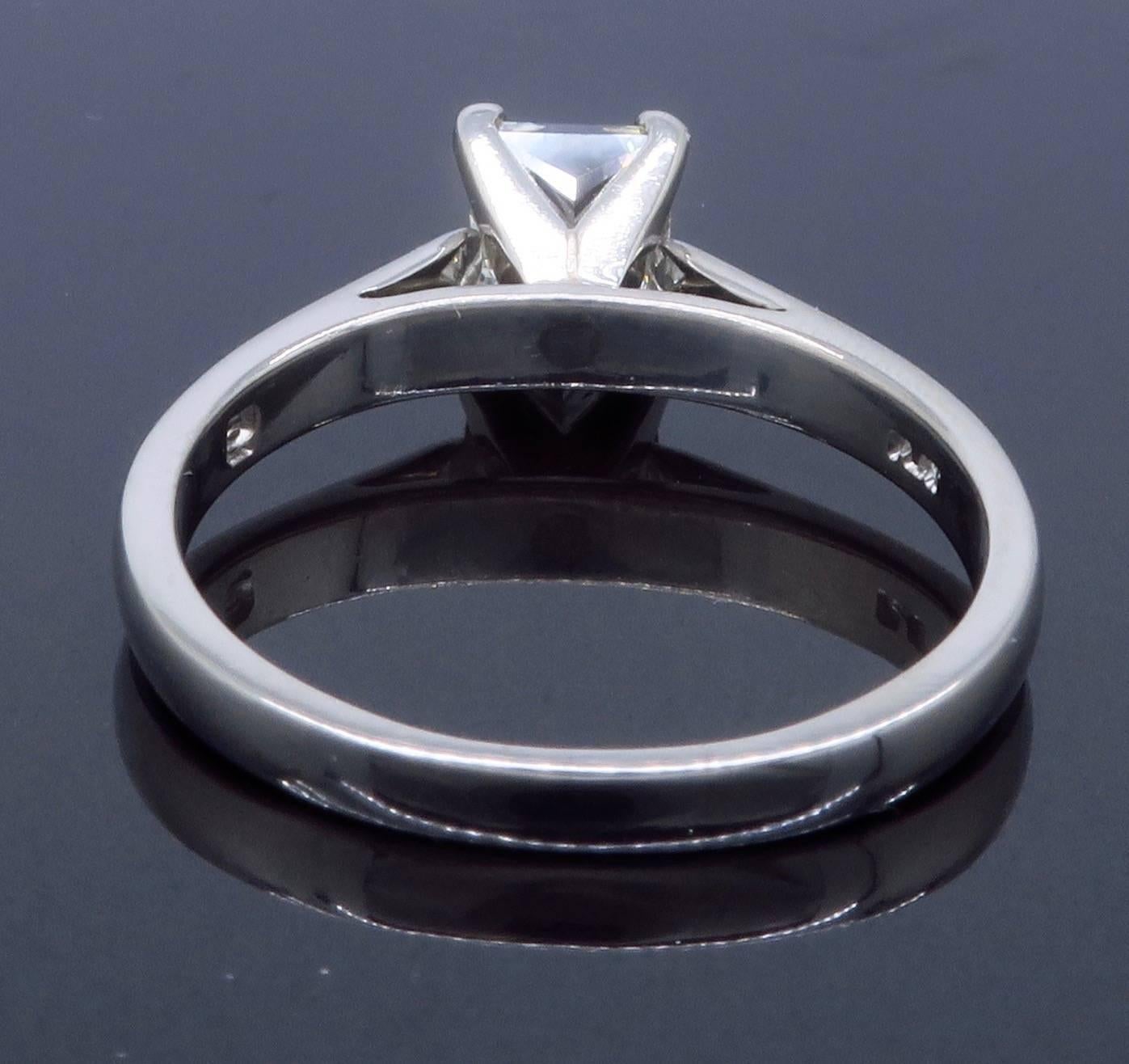 Platinum GIA Certified Princess Cut Diamond Solitaire Engagement Ring 1
