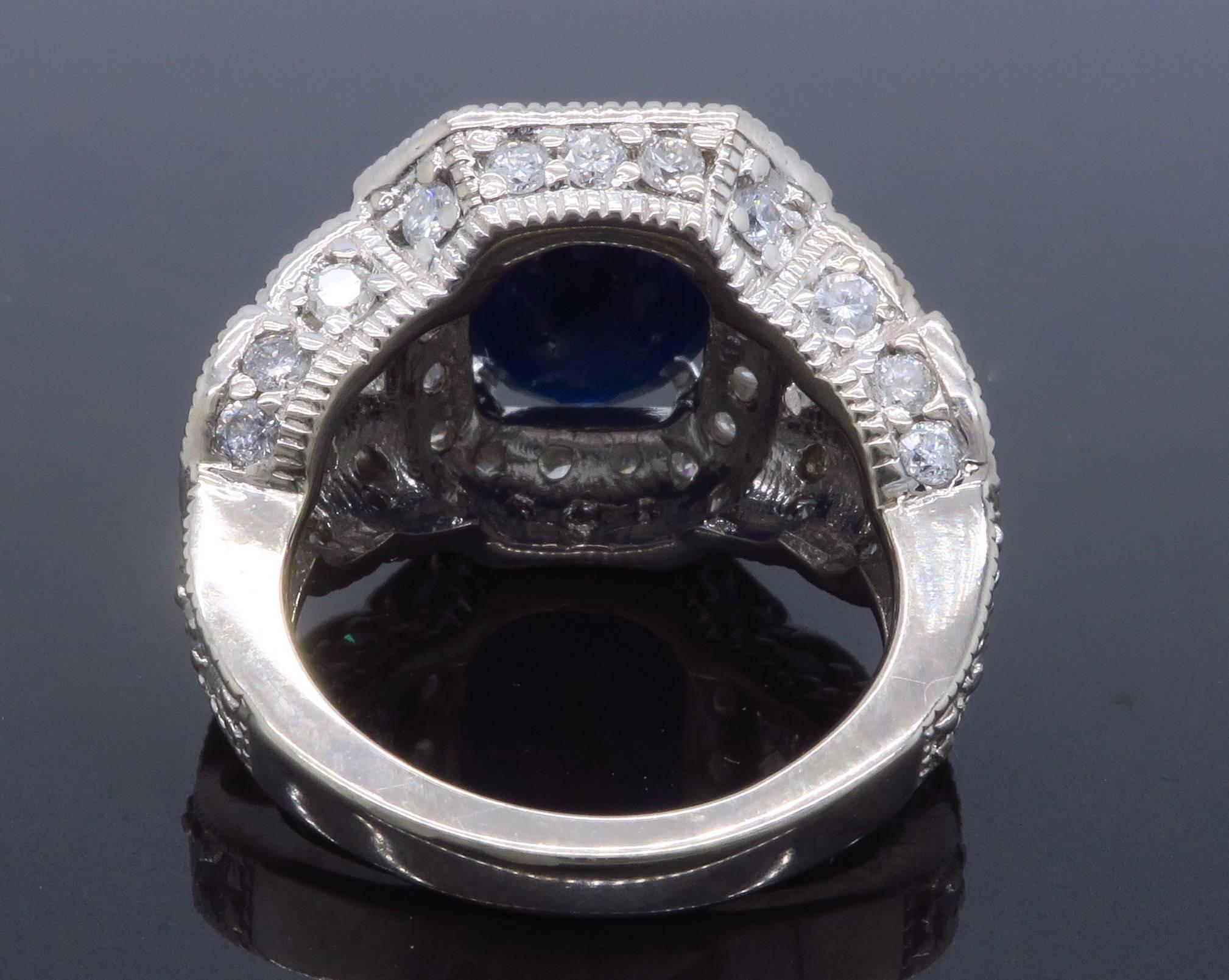 Diamond Sapphire Cocktail Ring 1
