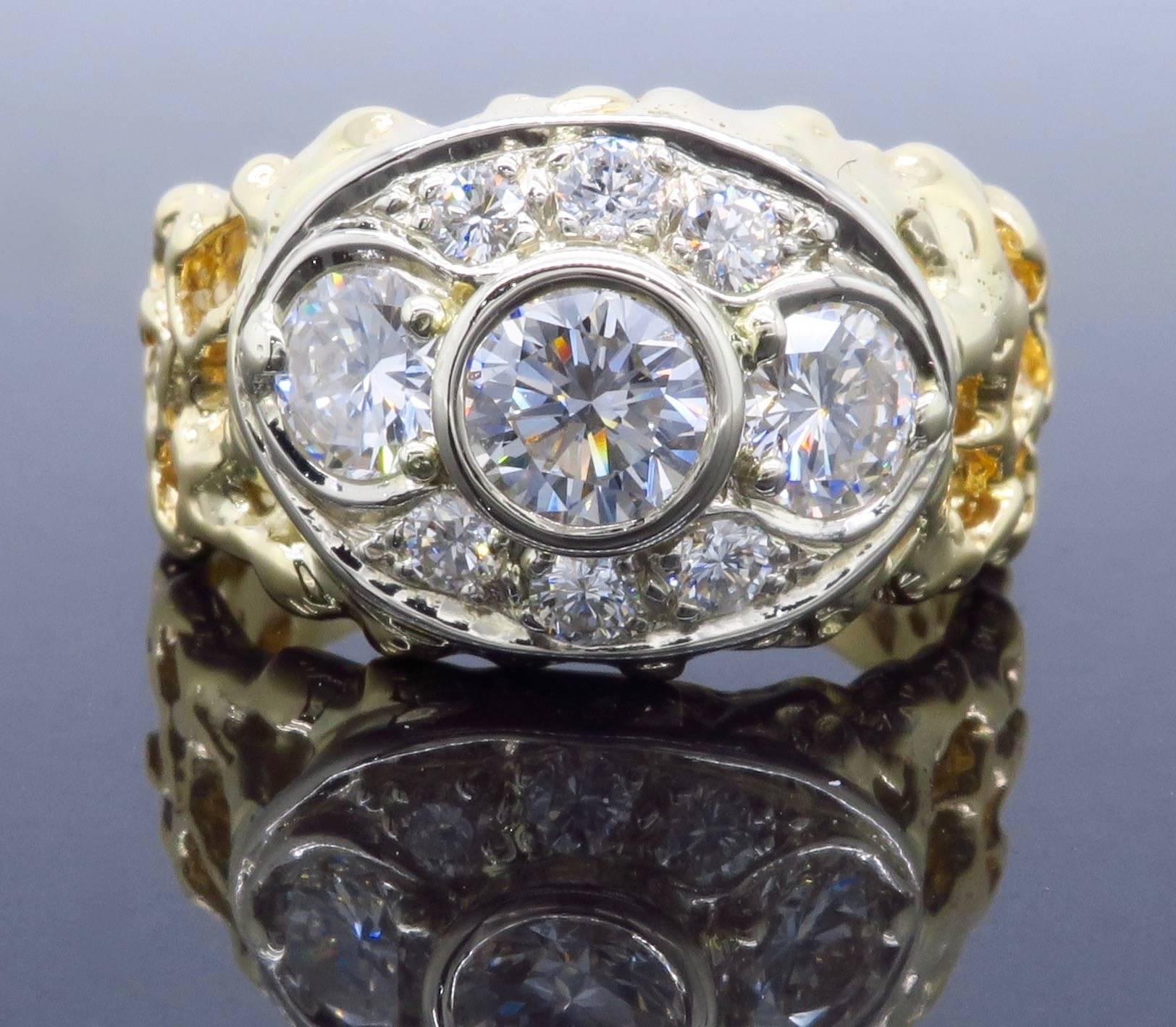 Round Cut Custom Three-Stone Diamond Ring