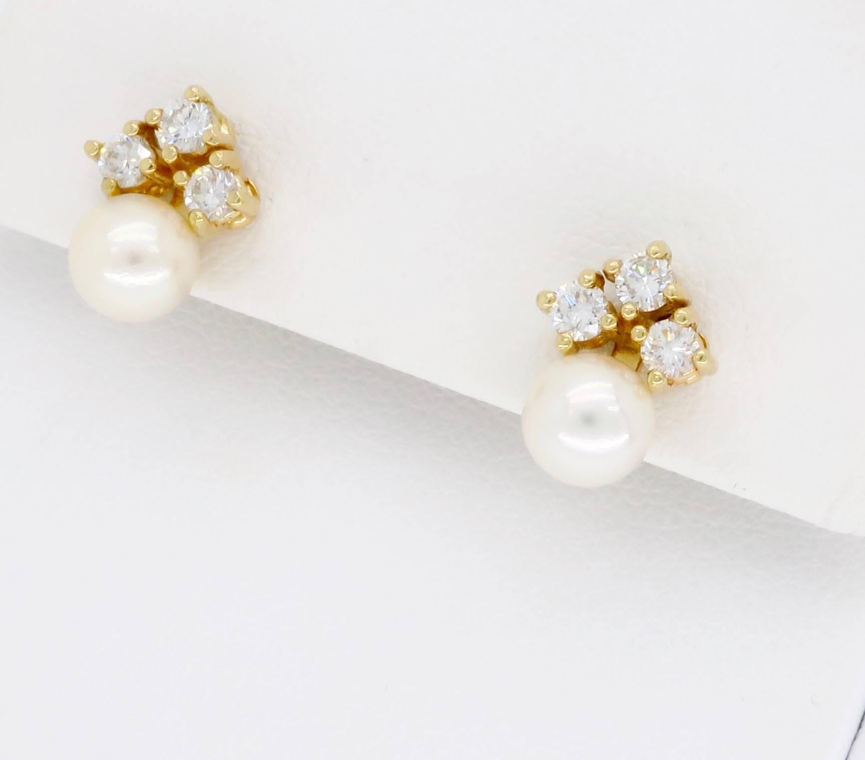 Diamond and Pearl Earrings 1