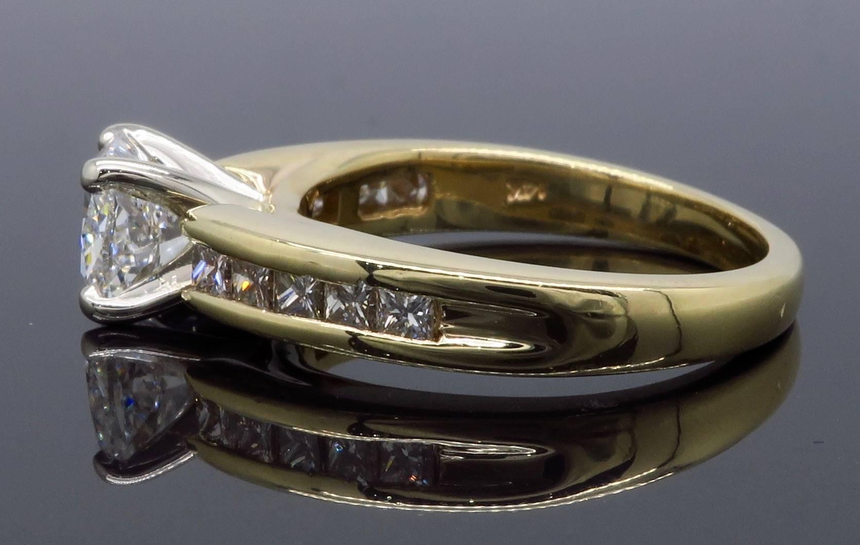 Women's or Men's Certified Cushion Cut Diamond Engagement Ring