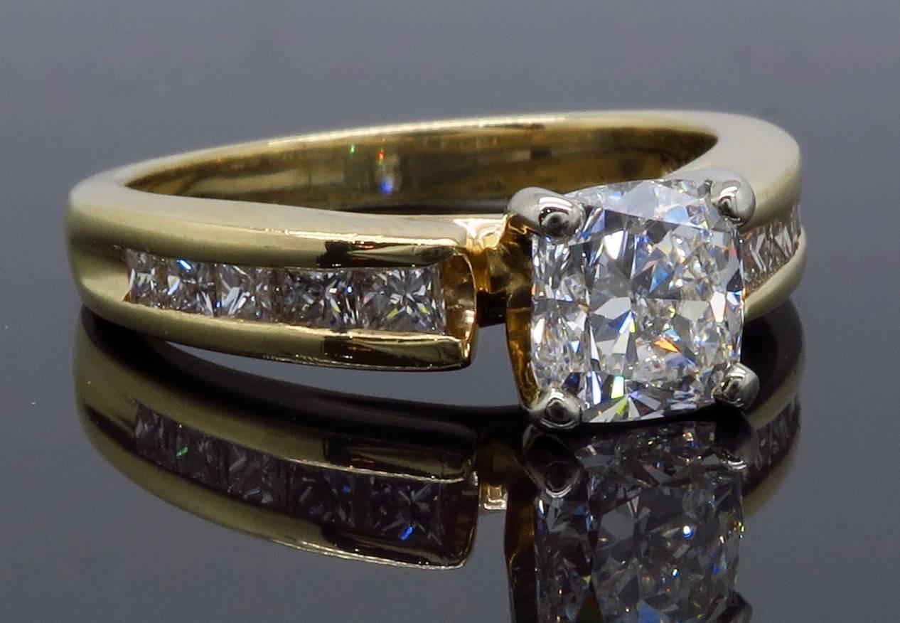 Certified Cushion Cut Diamond Engagement Ring 4