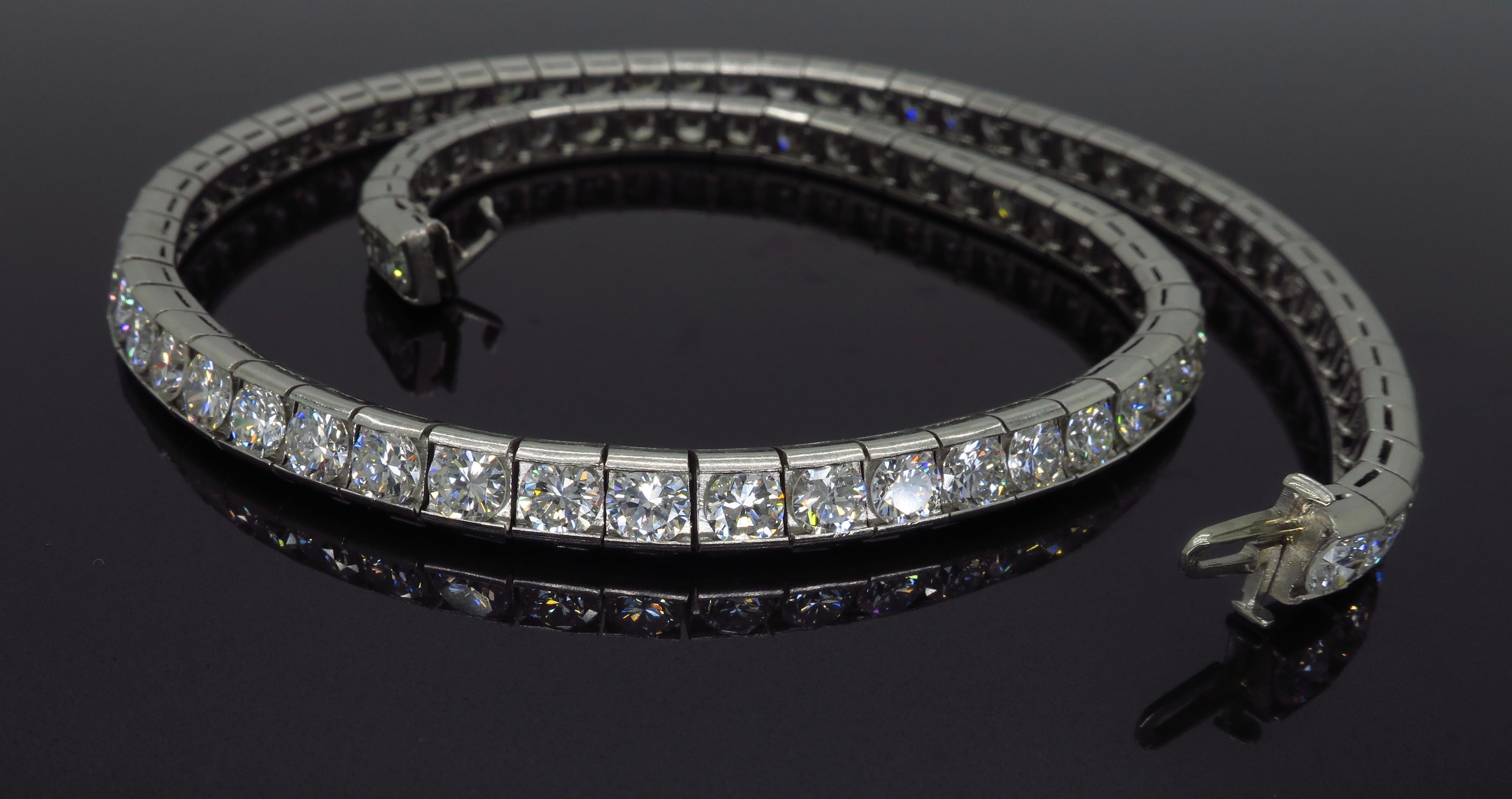 Women's or Men's Platinum 25 Carat Diamond Choker Necklace