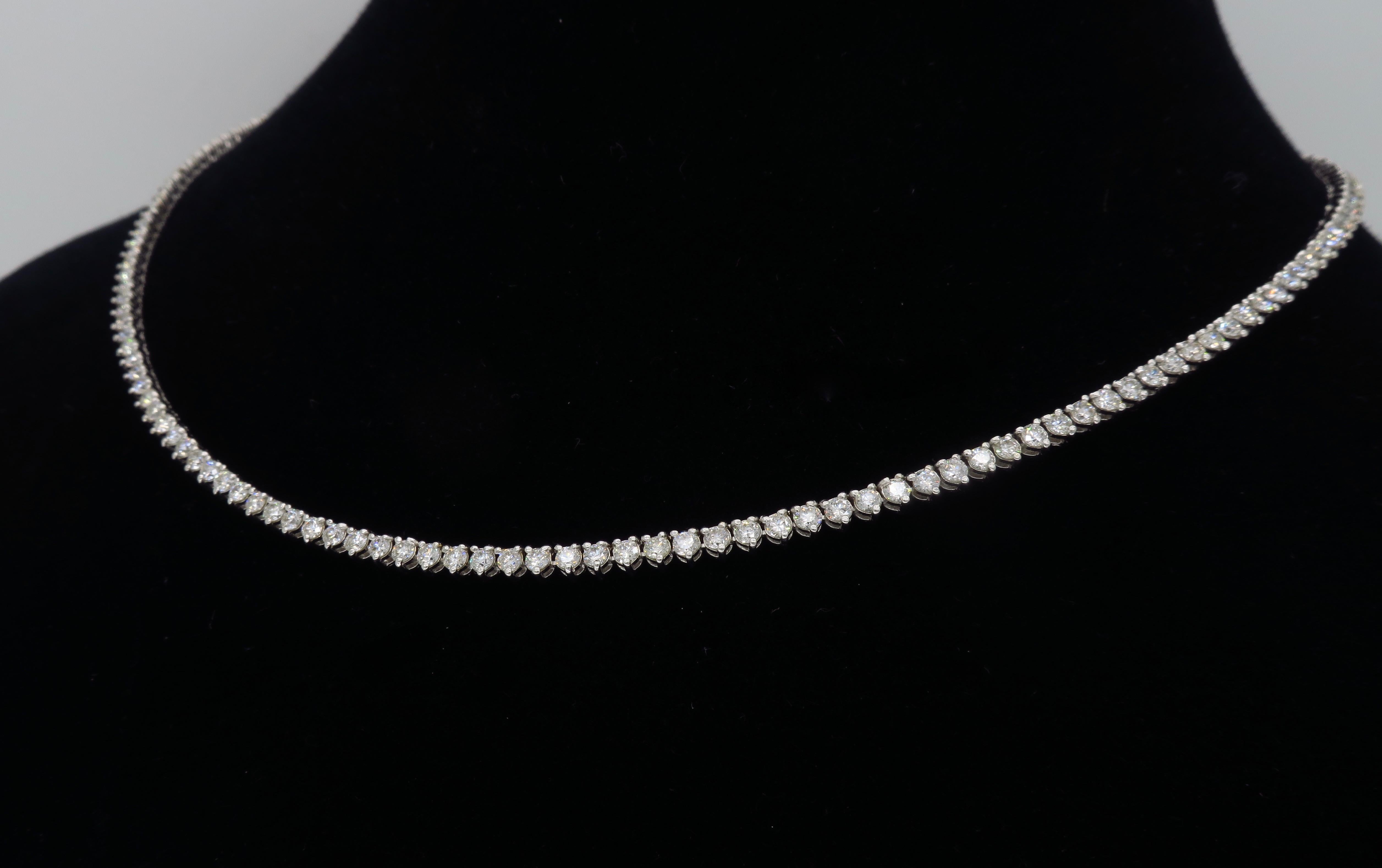 8.52 Carat Diamond Tennis Necklace 1