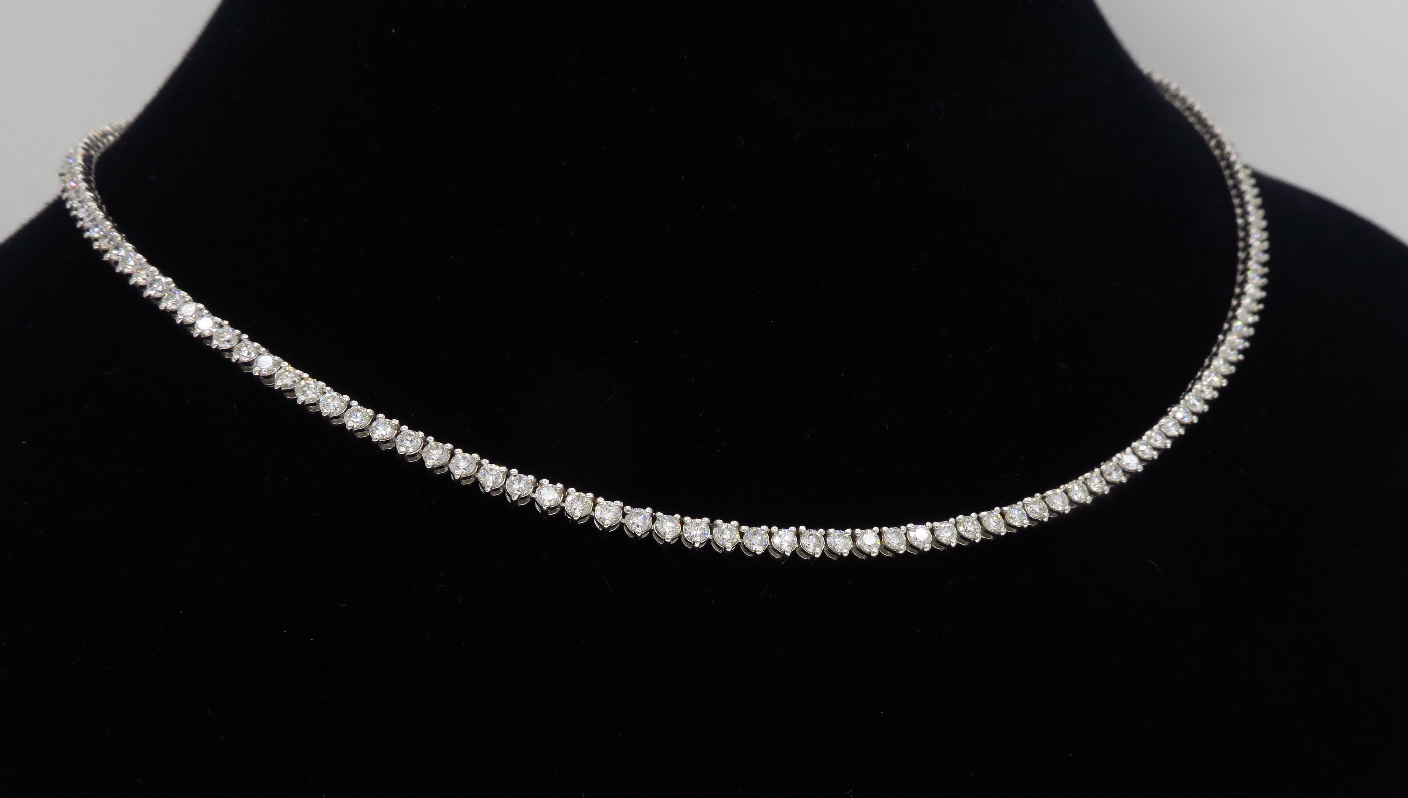 8.52 Carat Diamond Tennis Necklace 2